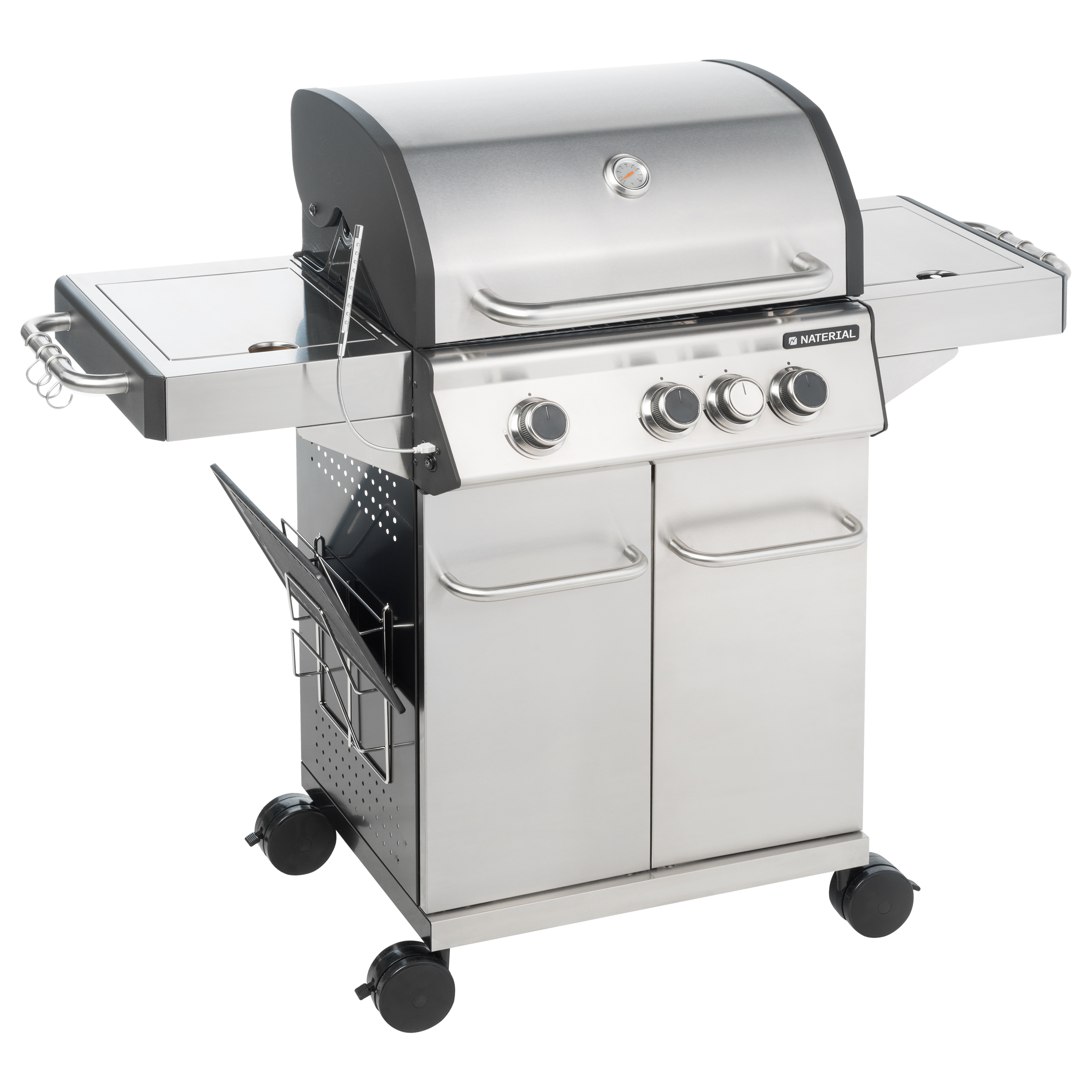 Grill gazowy 3+1 pal. z pokrowcem 13.5kW Hudson Naterial