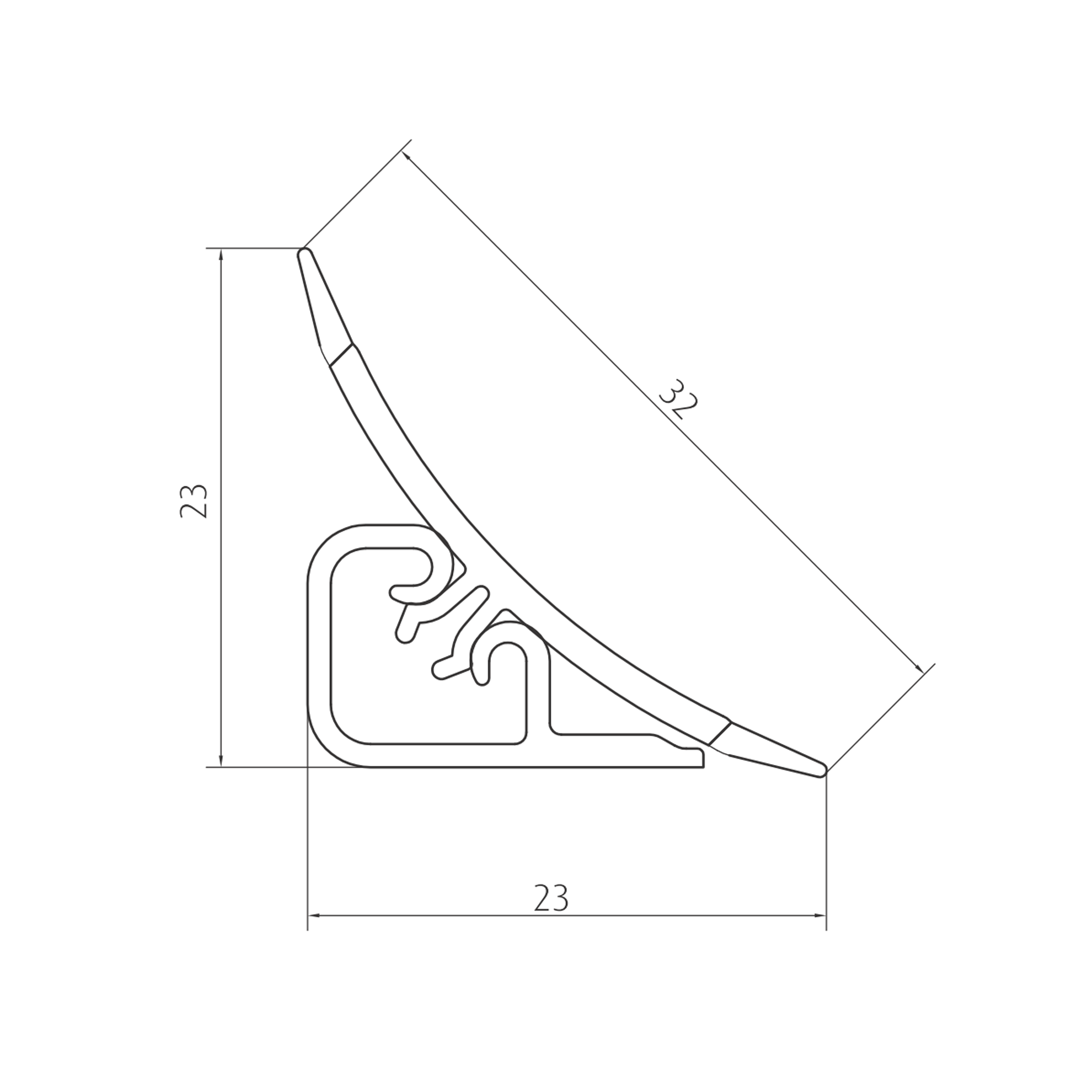 Listwa przyblatowa LB23 dąb sonoma 300 cm Korner - 2