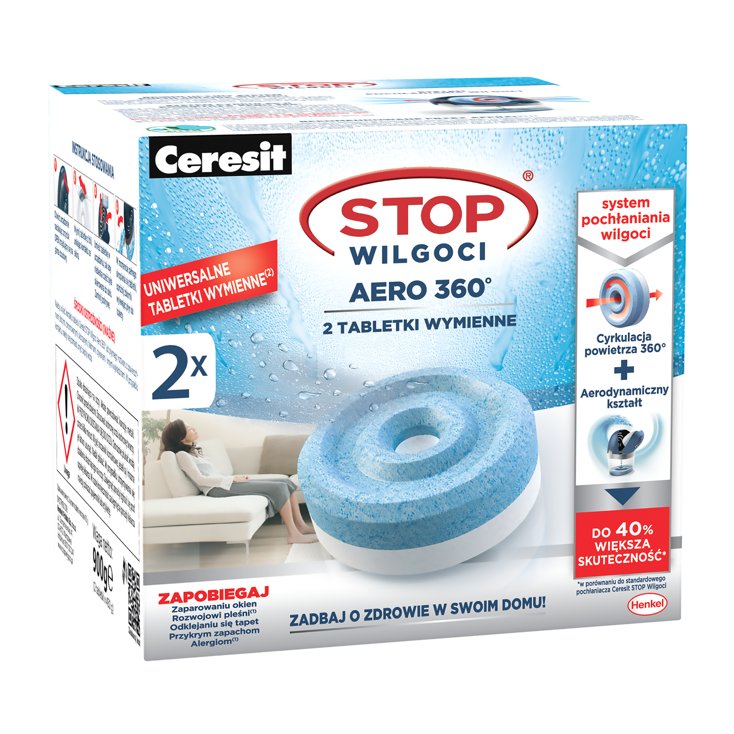 Tabletka wymienna 2 szt. do pochłaniacza wilgoci STOP WILGOCI AERO 360 CERESIT