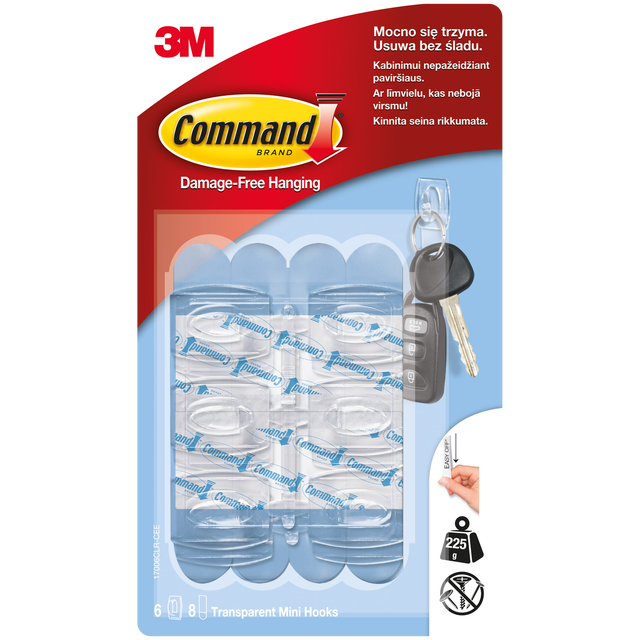 Haczyki małe Clear 6 szt. Command