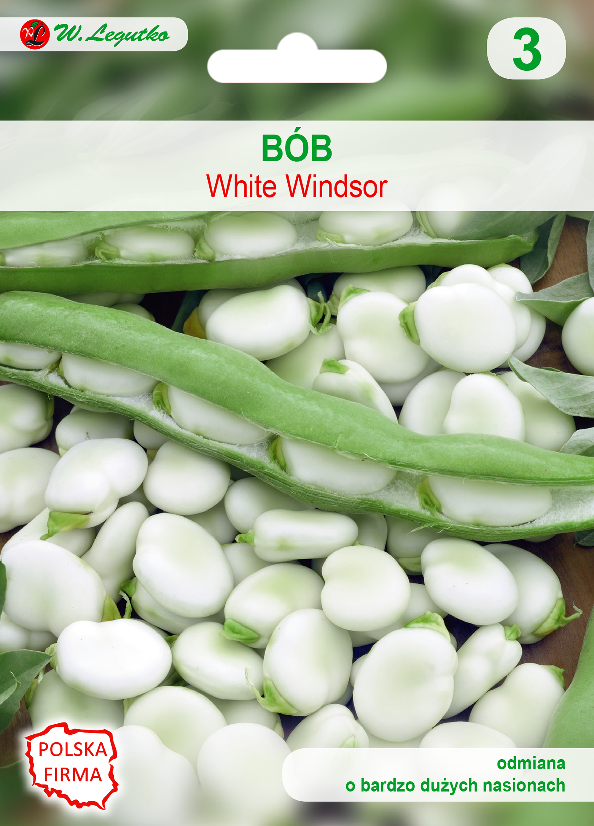 Bób ogrodowy Windsor biały nasiona 50g W. Legutko