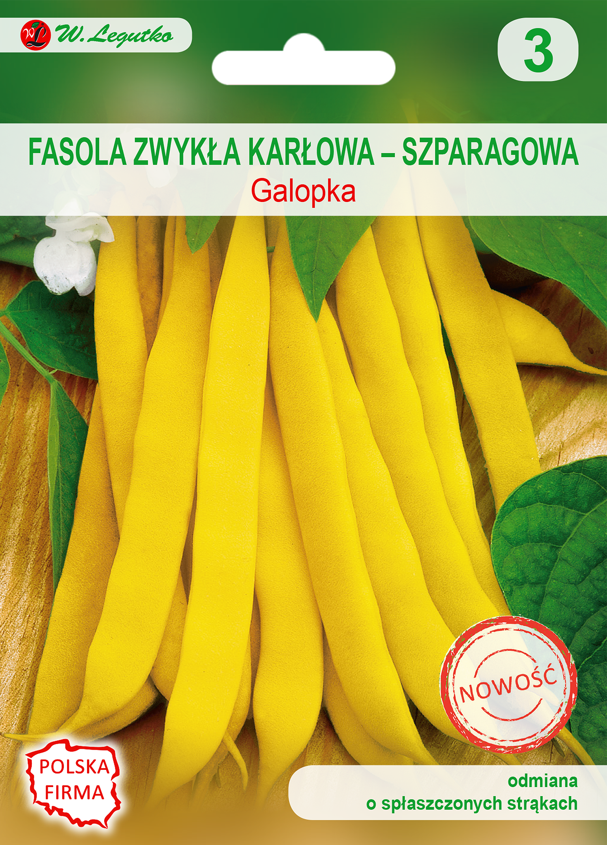 Fasola szparagowa karłowa Galopka nasiona 35g W. Legutko