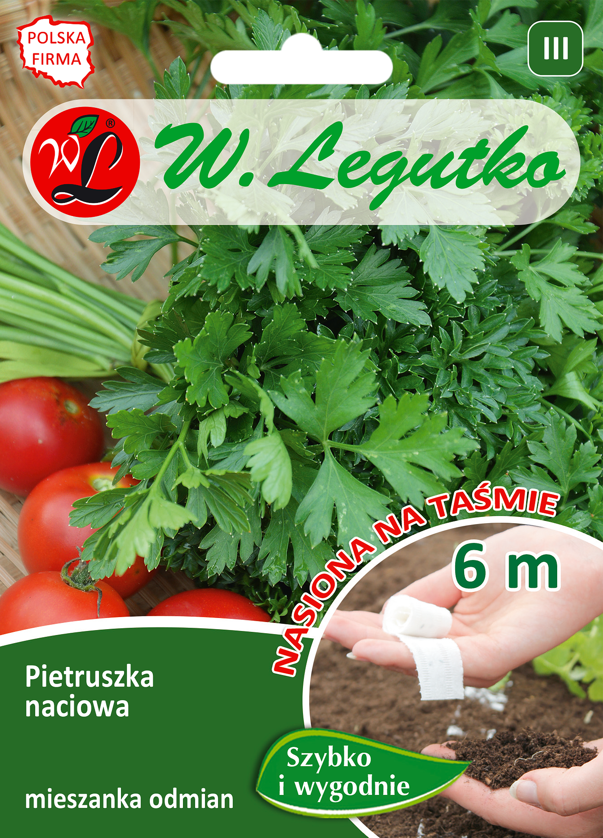 Pietruszka naciowa mieszanka nasiona na taśmie 6 m W. Legutko
