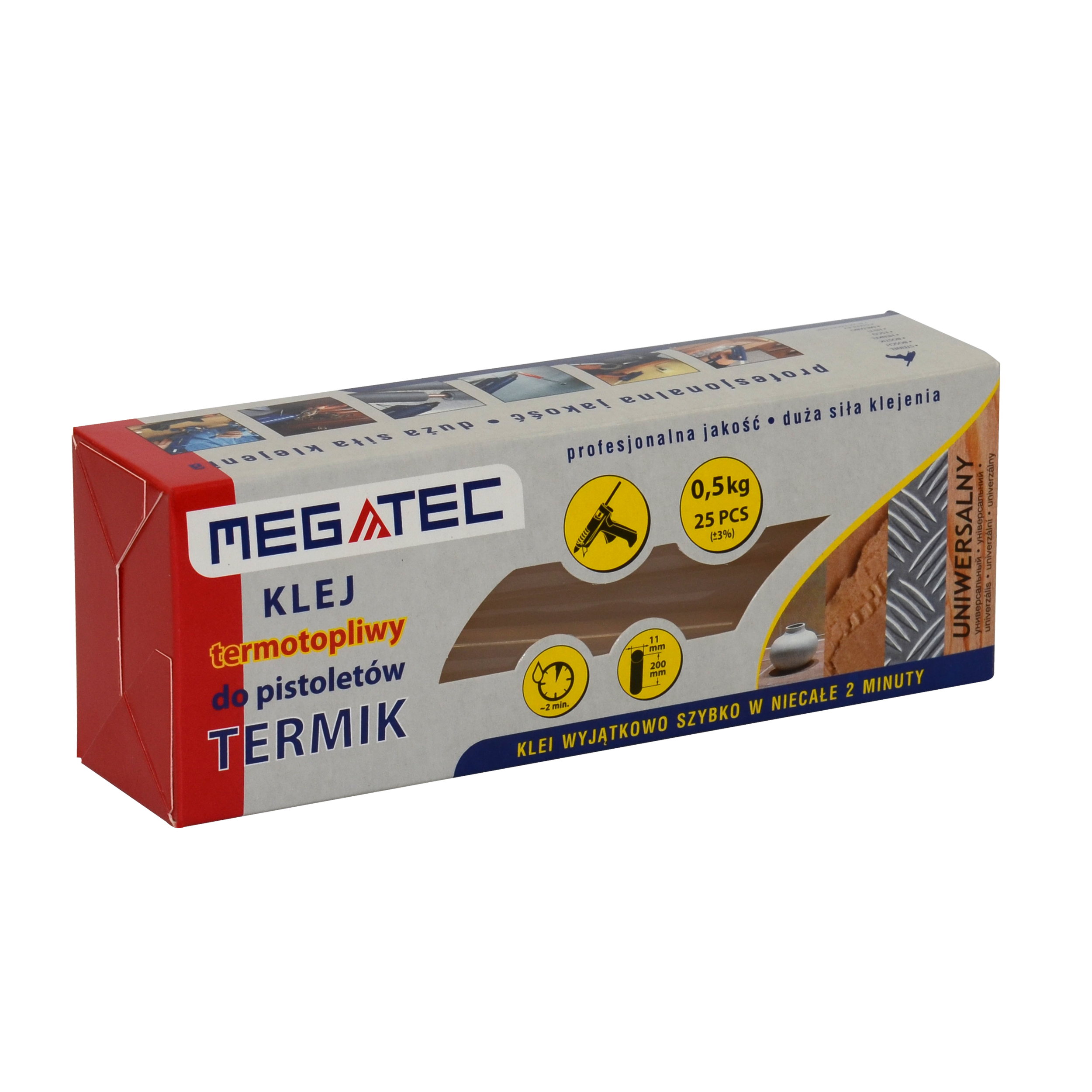 Klej termotopliwy uniwersalny 11.2 mm x 200 mm 0.5 kg Termik