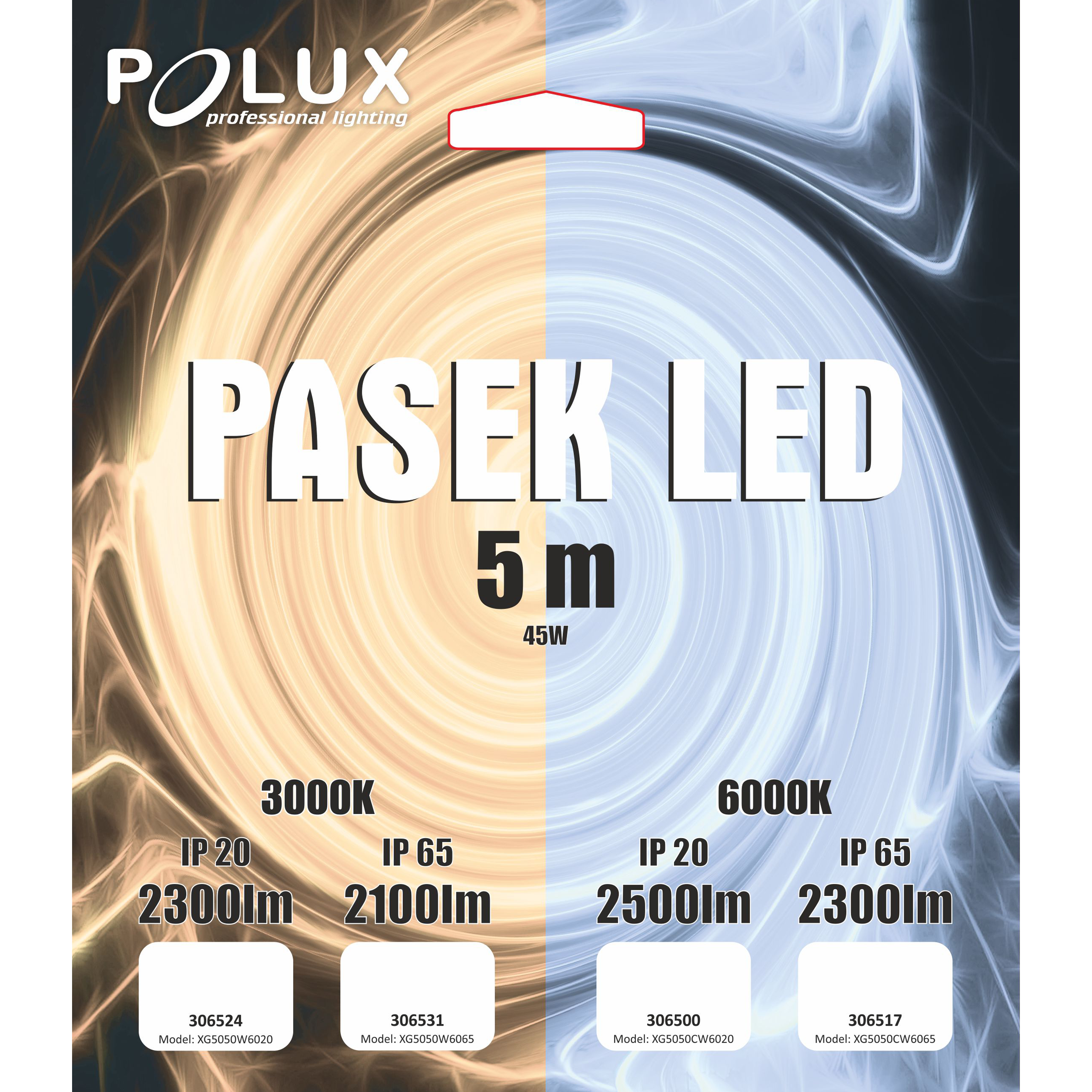 Taśma LED IP20 460 lm/m 5 m barwa ciepła POLUX - 26