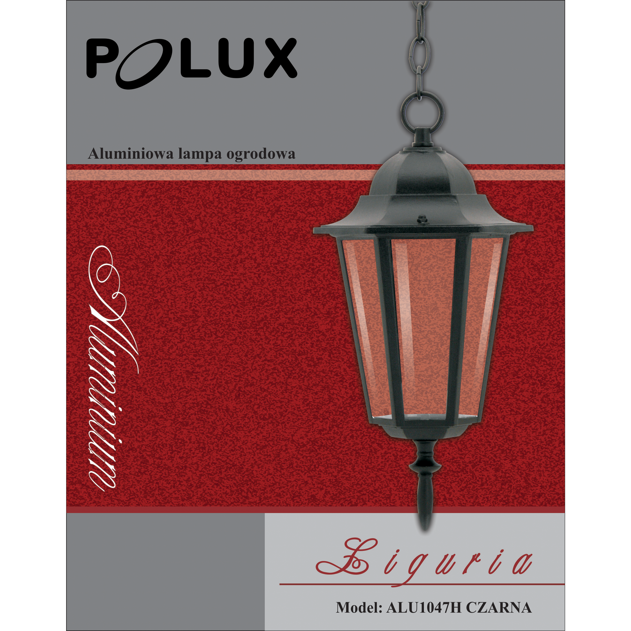Lampa ogrodowa wisząca LIGURIA IP43 czarna E27 POLUX - 8