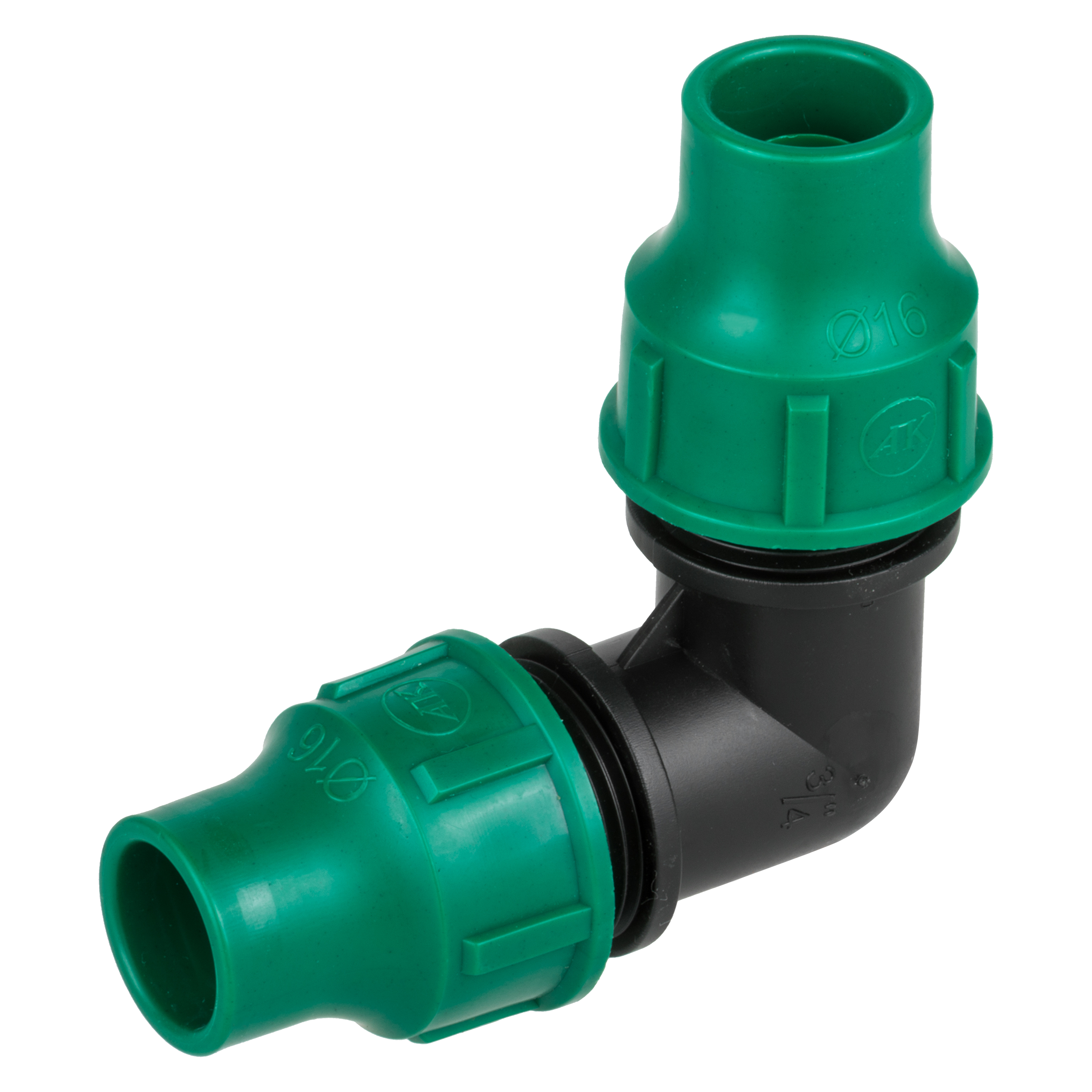 Codo extra jardibric para para tubería goteo 16 mm ø