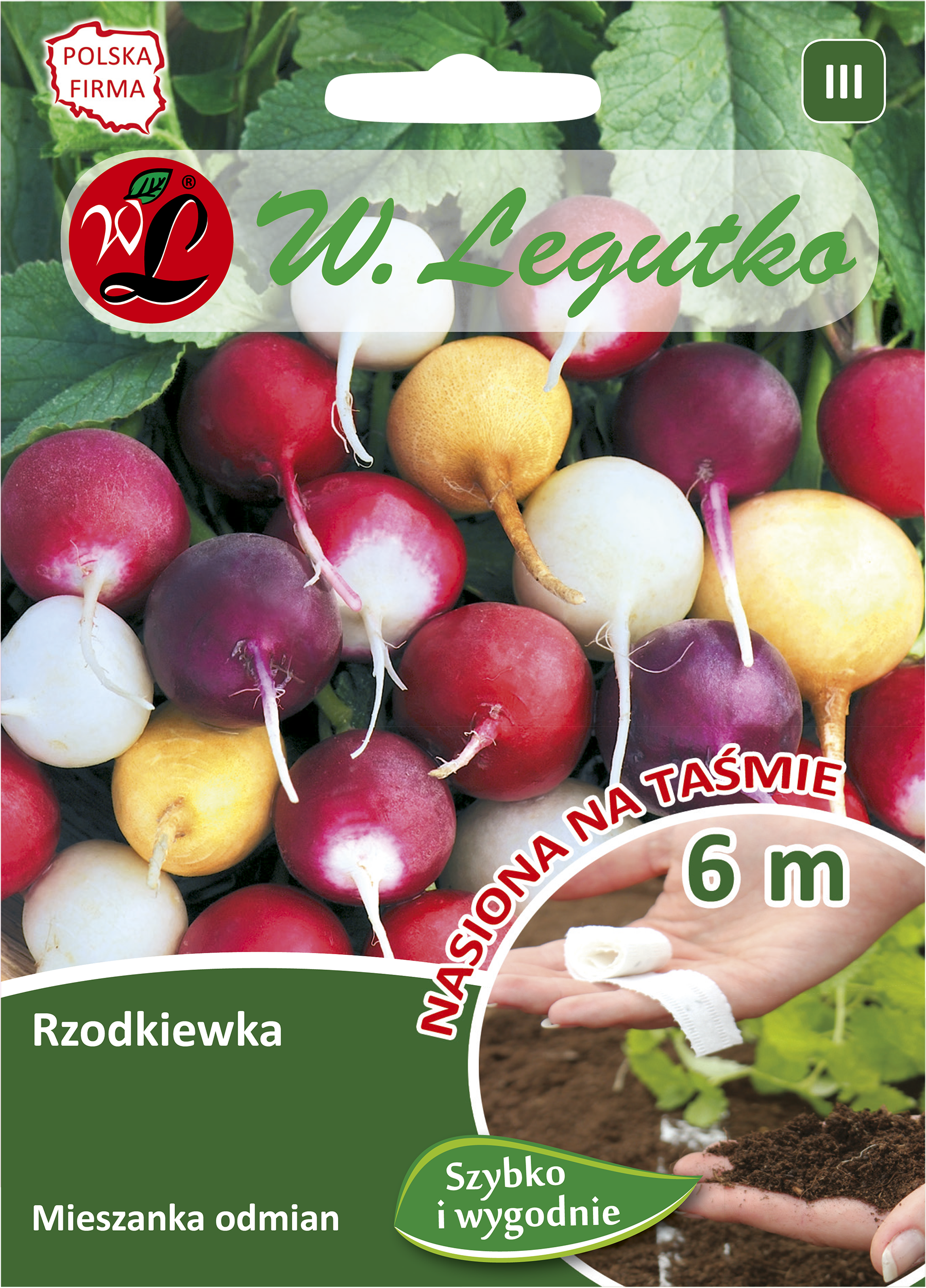 Rzodkiewka mieszanka kulistych nasiona na taśmie 6 m W. Legutko