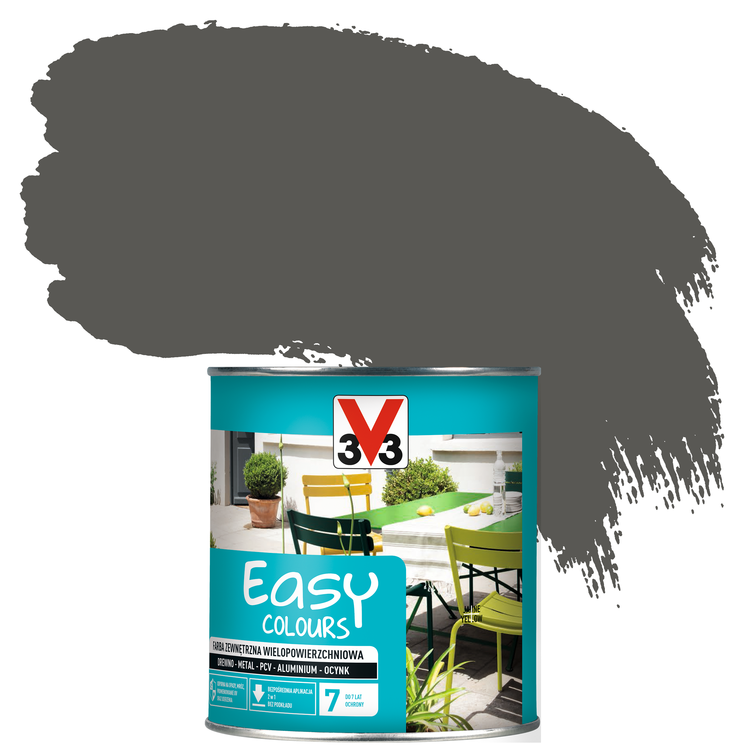 Farba zewnętrzna wielopowierzchniowa EASY COLOURS 0.75 l Antracyt Matowa V33
