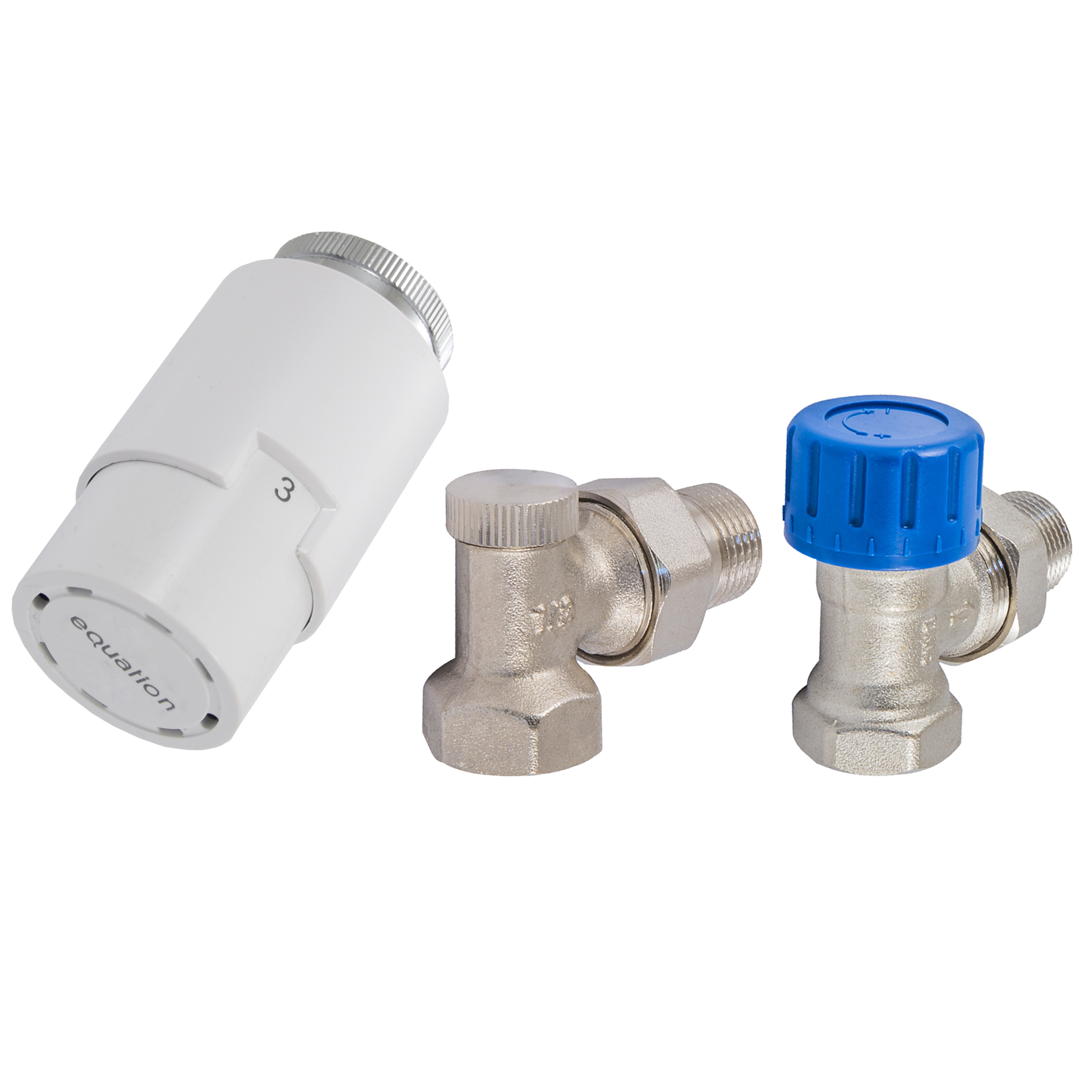 Zestaw termostatyczny KĄTOWY 1/2" nikiel EQUATION