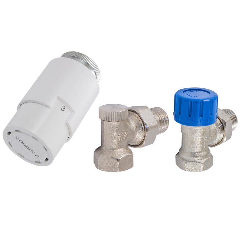 Zestaw termostatyczny KĄTOWY 1/2" nikiel EQUATION