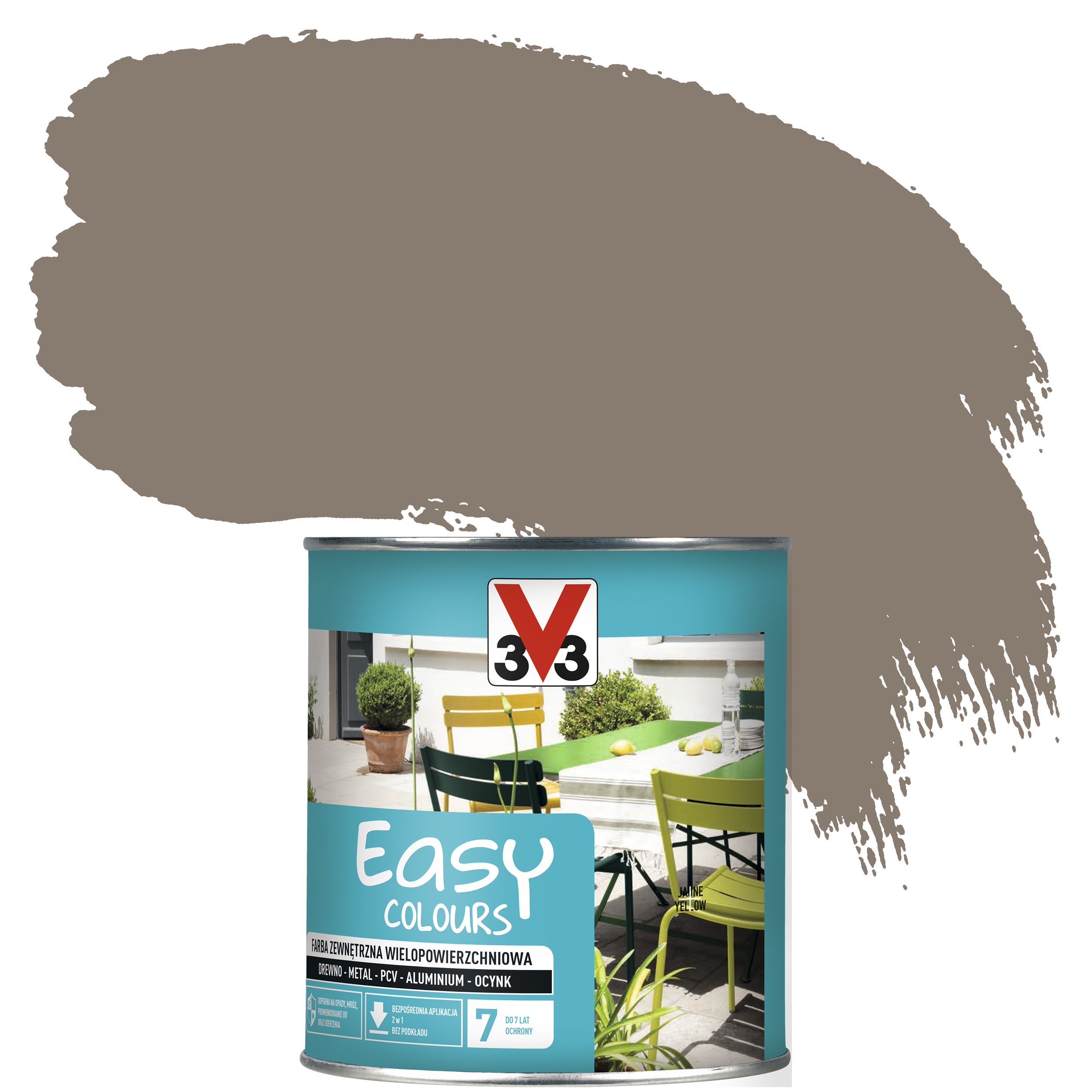 Farba zewnętrzna wielopowierzchniowa EASY COLOURS 0.75 l Taupe Satynowy V33