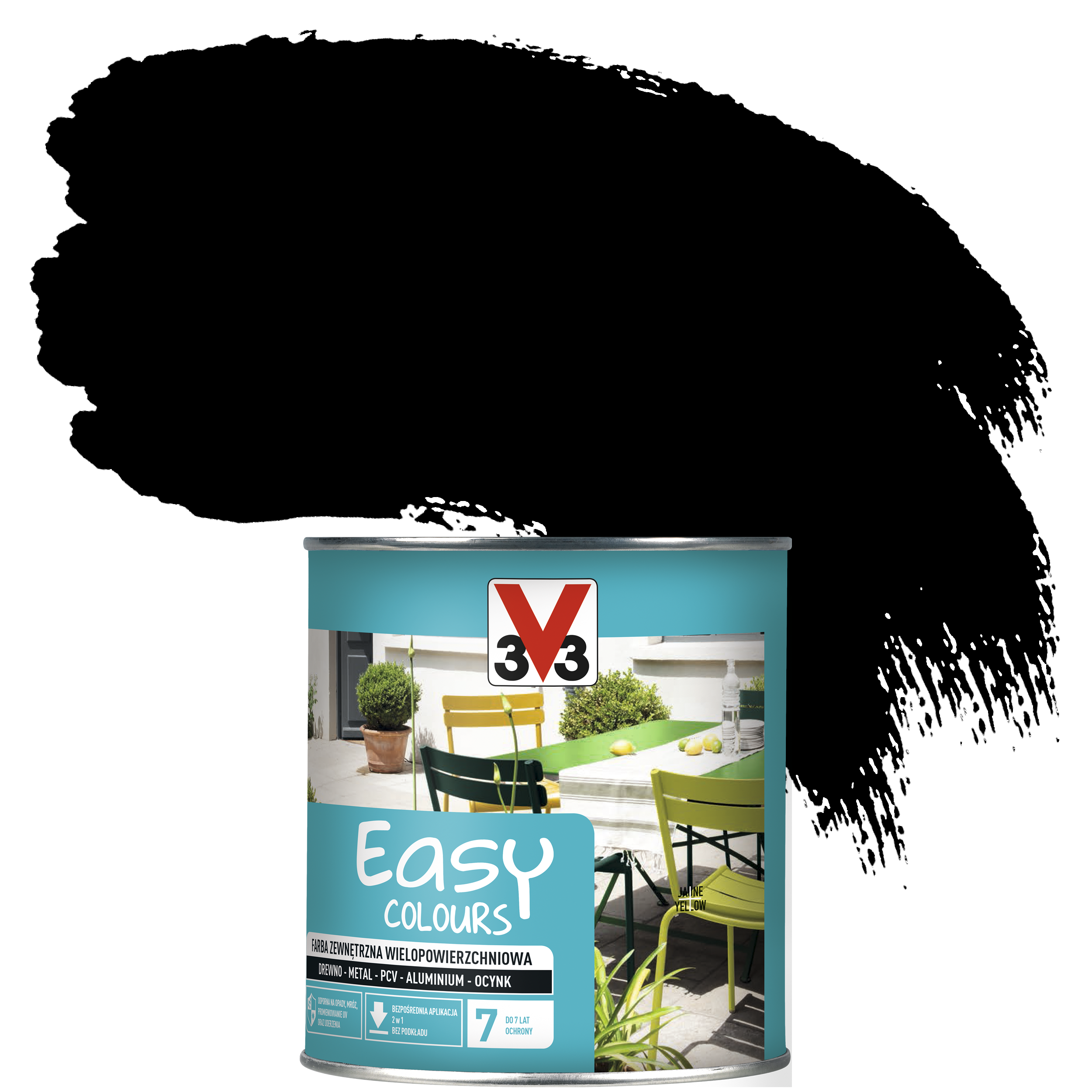 Farba zewnętrzna wielopowierzchniowa EASY COLOURS 0.75 l Czarny Matowa V33