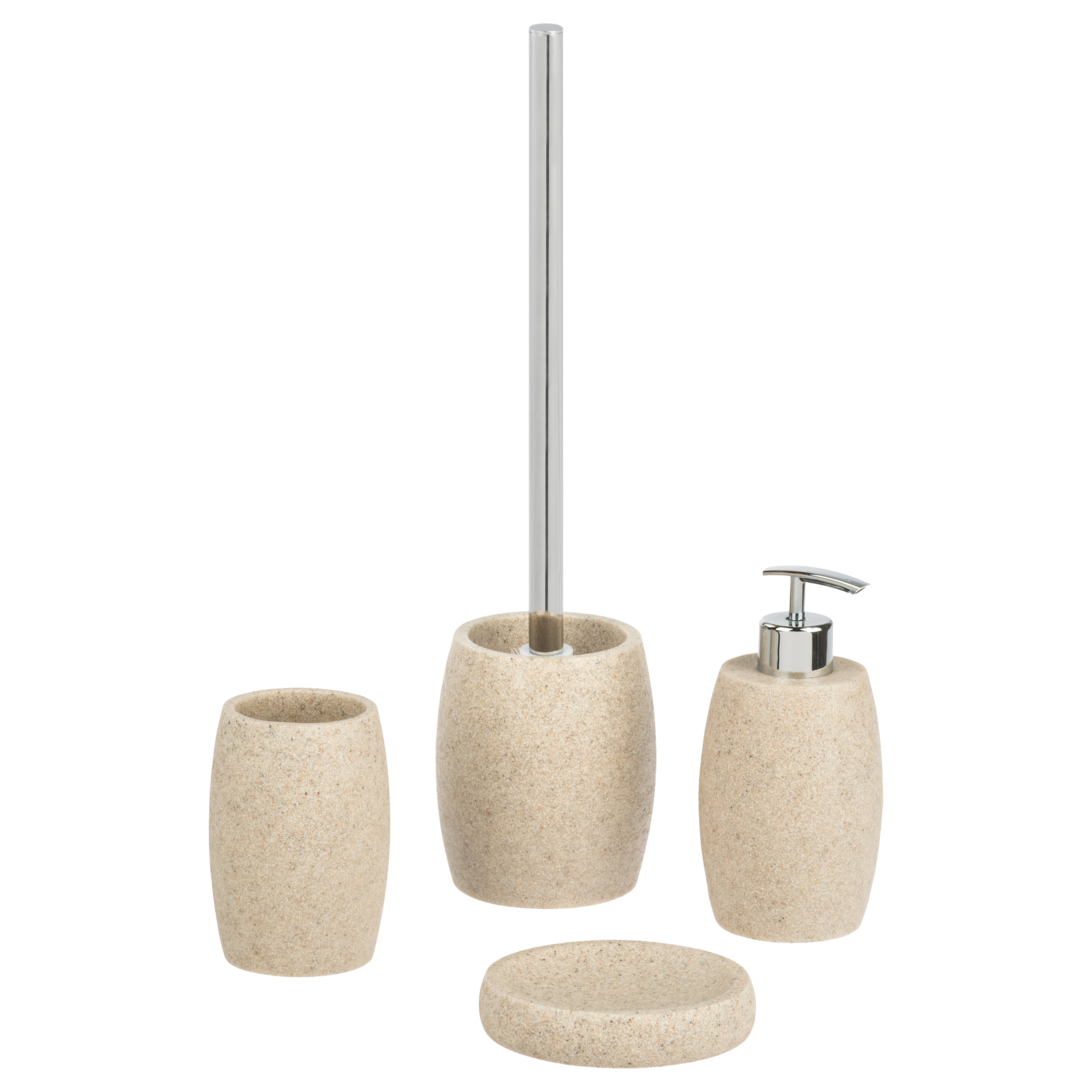 Bicchiere da bagno porta spazzolini Sand  L 8 x H 11.5 in resina beige - 8