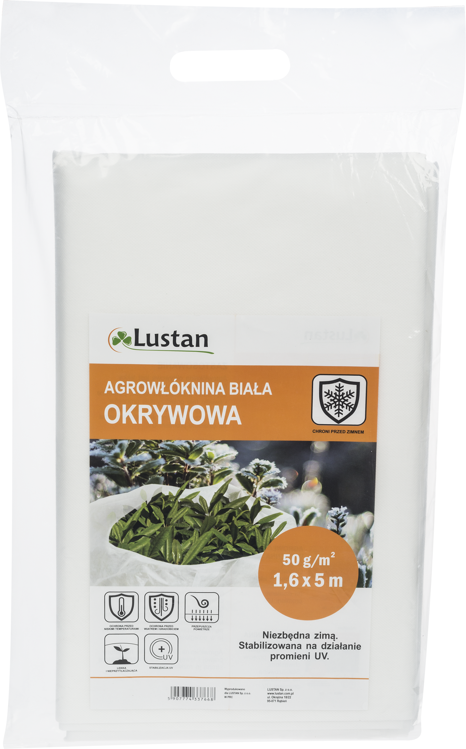 Agrowłóknina biała zimowa 1.6x5 m 50g/m2 Lustan - 3