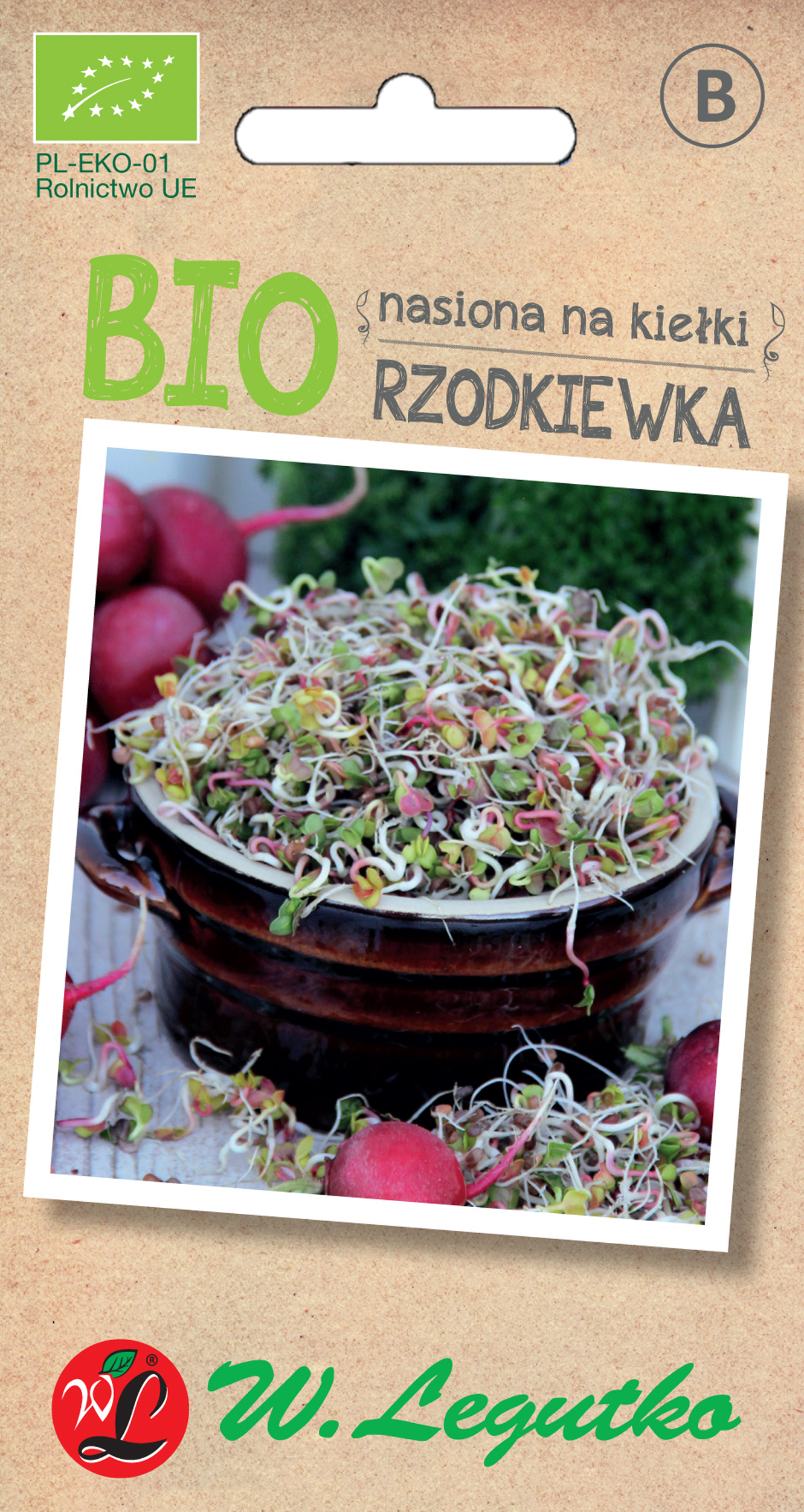 Rzodkiewka Bio nasiona na kiełki ekologiczne 10 g W. Legutko
