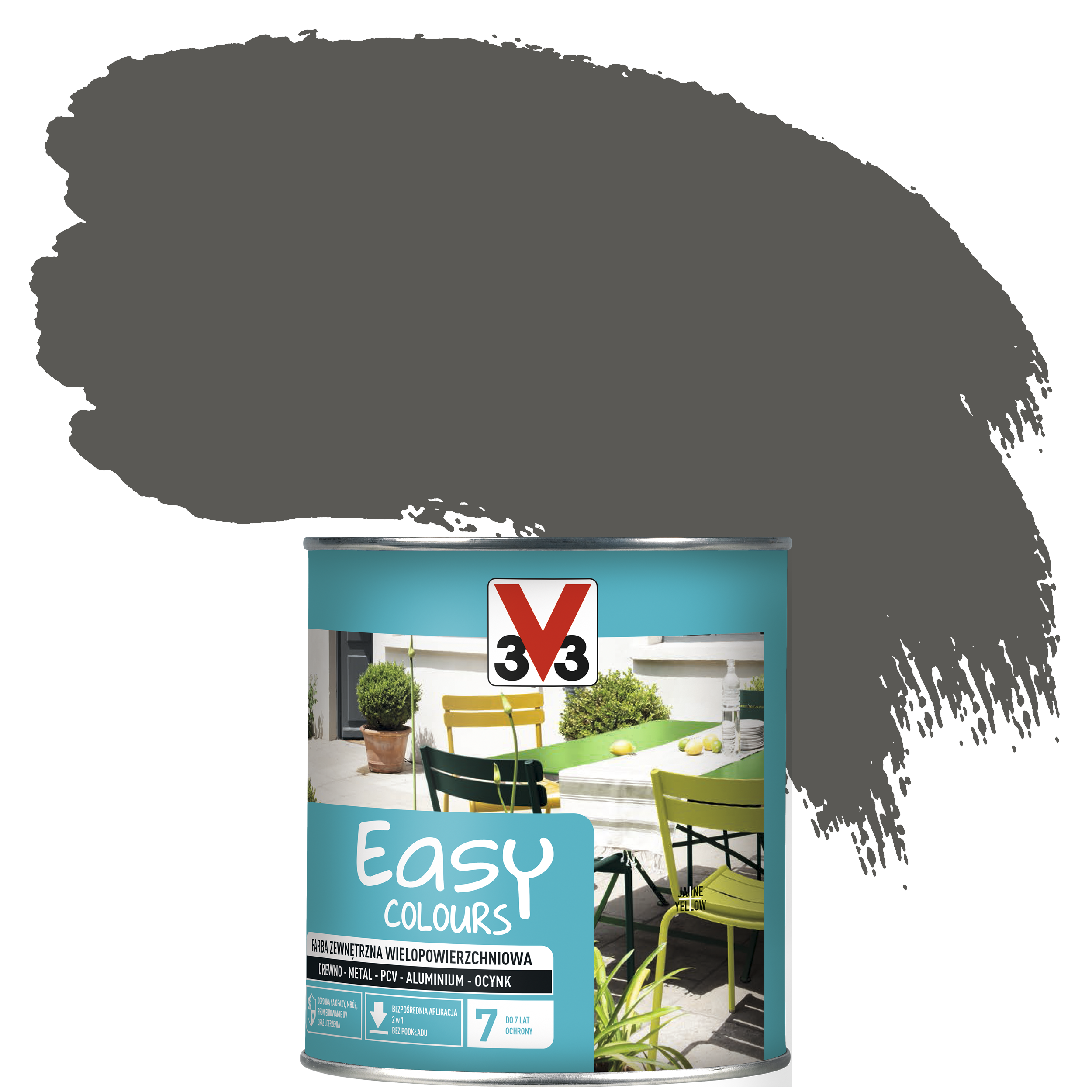 Farba zewnętrzna wielopowierzchniowa EASY COLOURS 0.75 l Antracytowy Satynowy V33