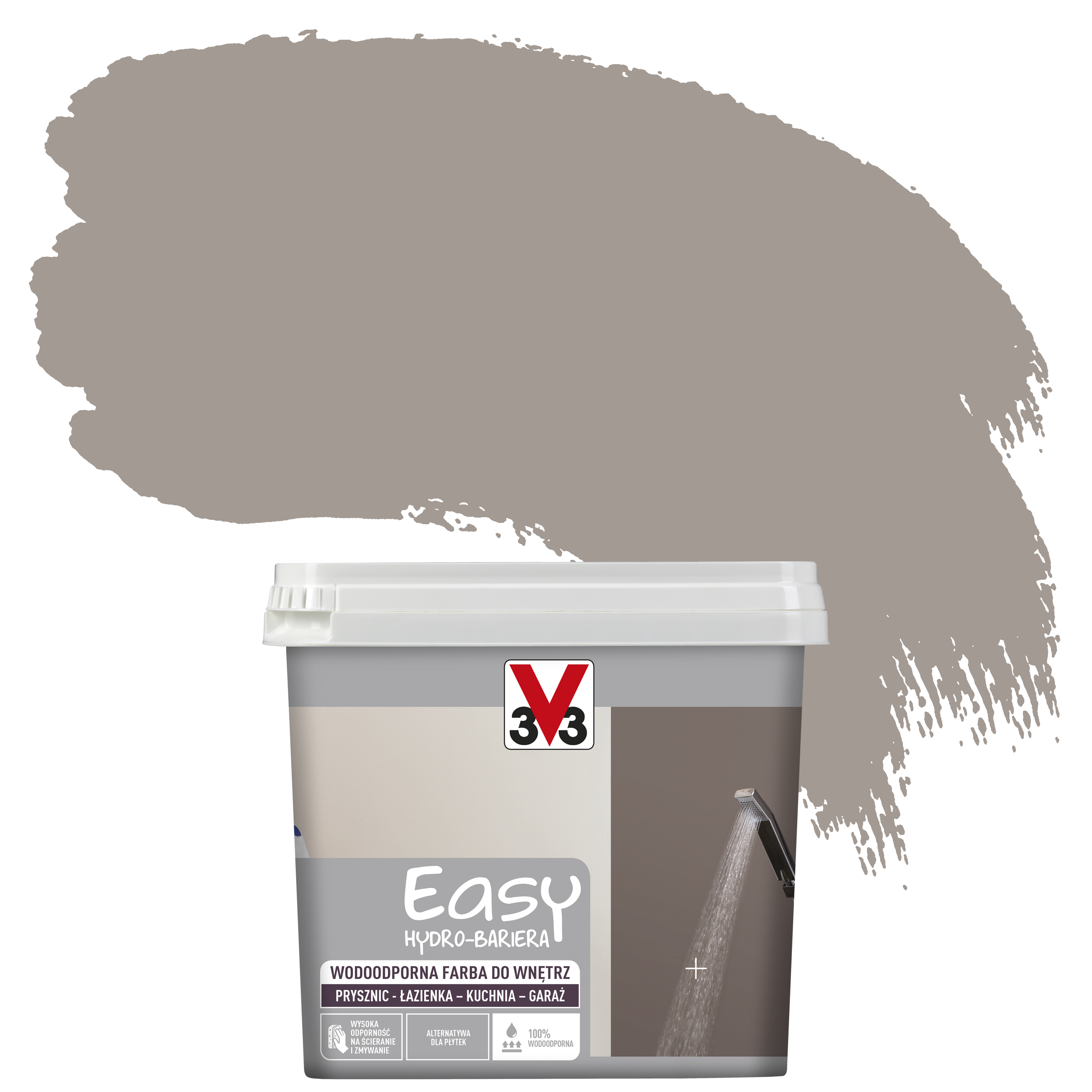 Farba wodoodporna EASY HYDRO-BARIERA 0.75 l Szary taupe Satyna V33