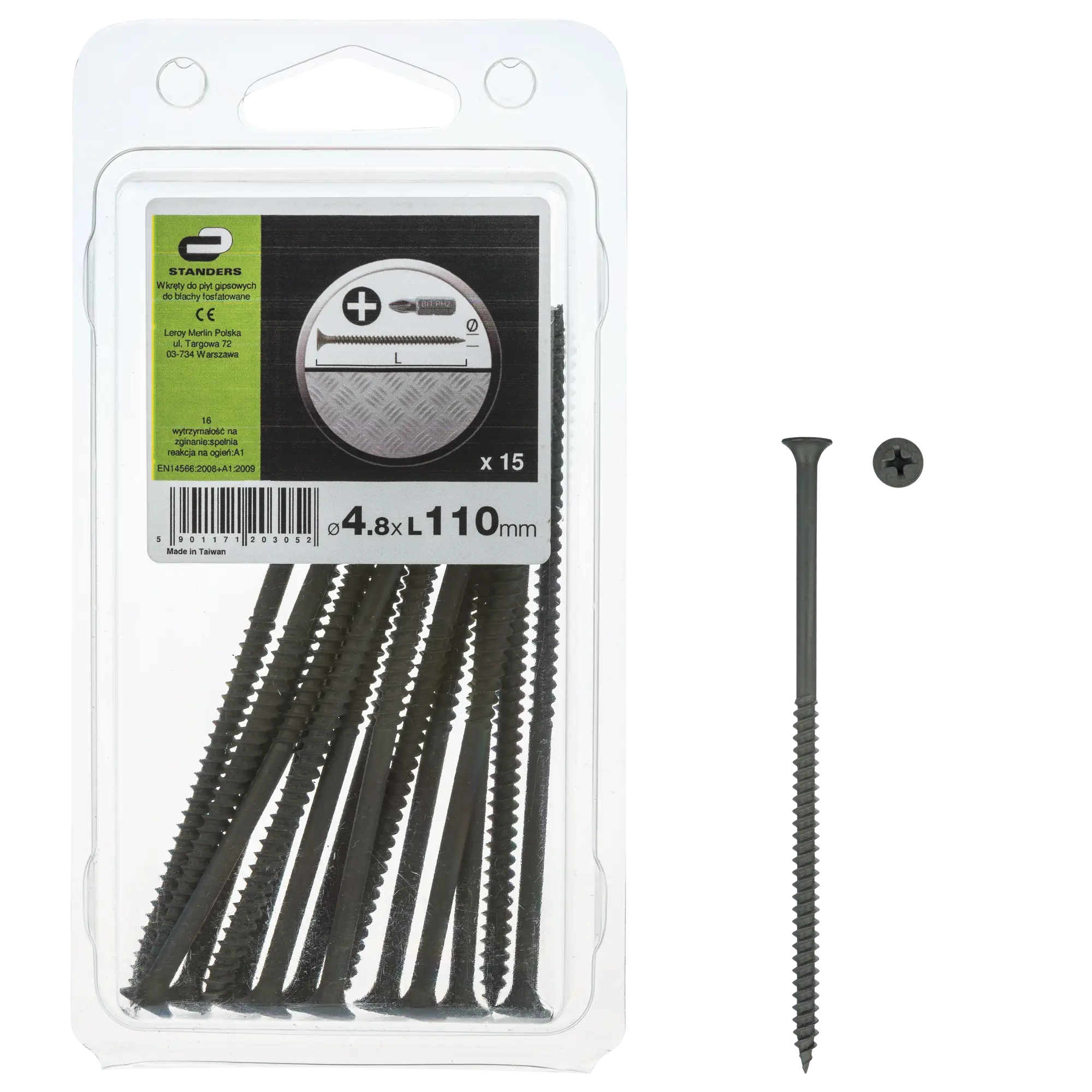 Wkręt do płyt G-K 4.8 x 110 mm 15 szt. Standers