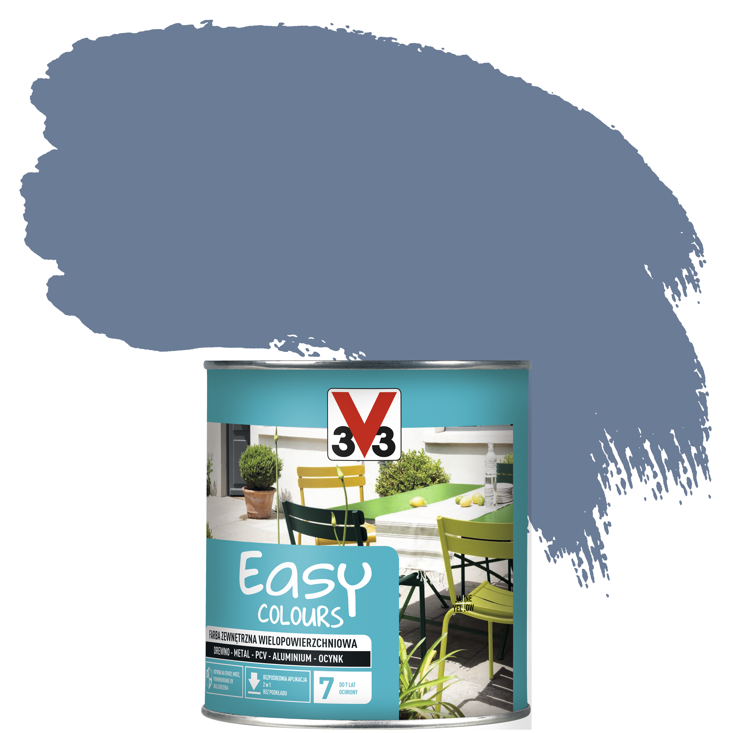 Farba zewnętrzna wielopowierzchniowa EASY COLOURS 0.75 l Błękit atlantycki Satynowy V33
