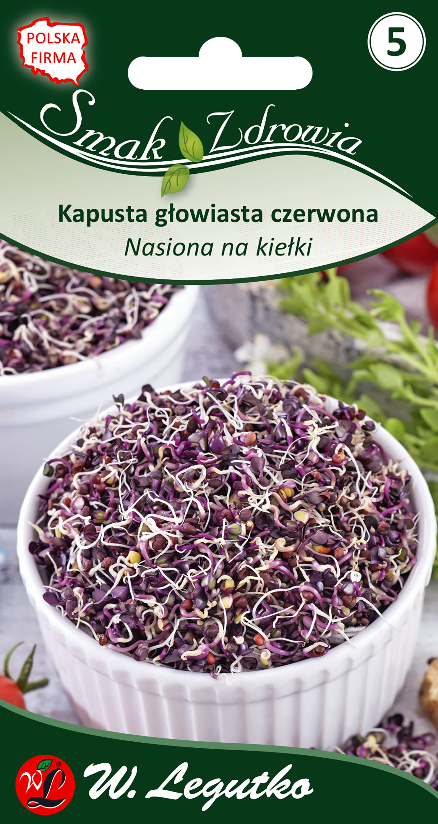Kapusta głowiasta czerwona nasiona na kiełki 10g W. Legutko