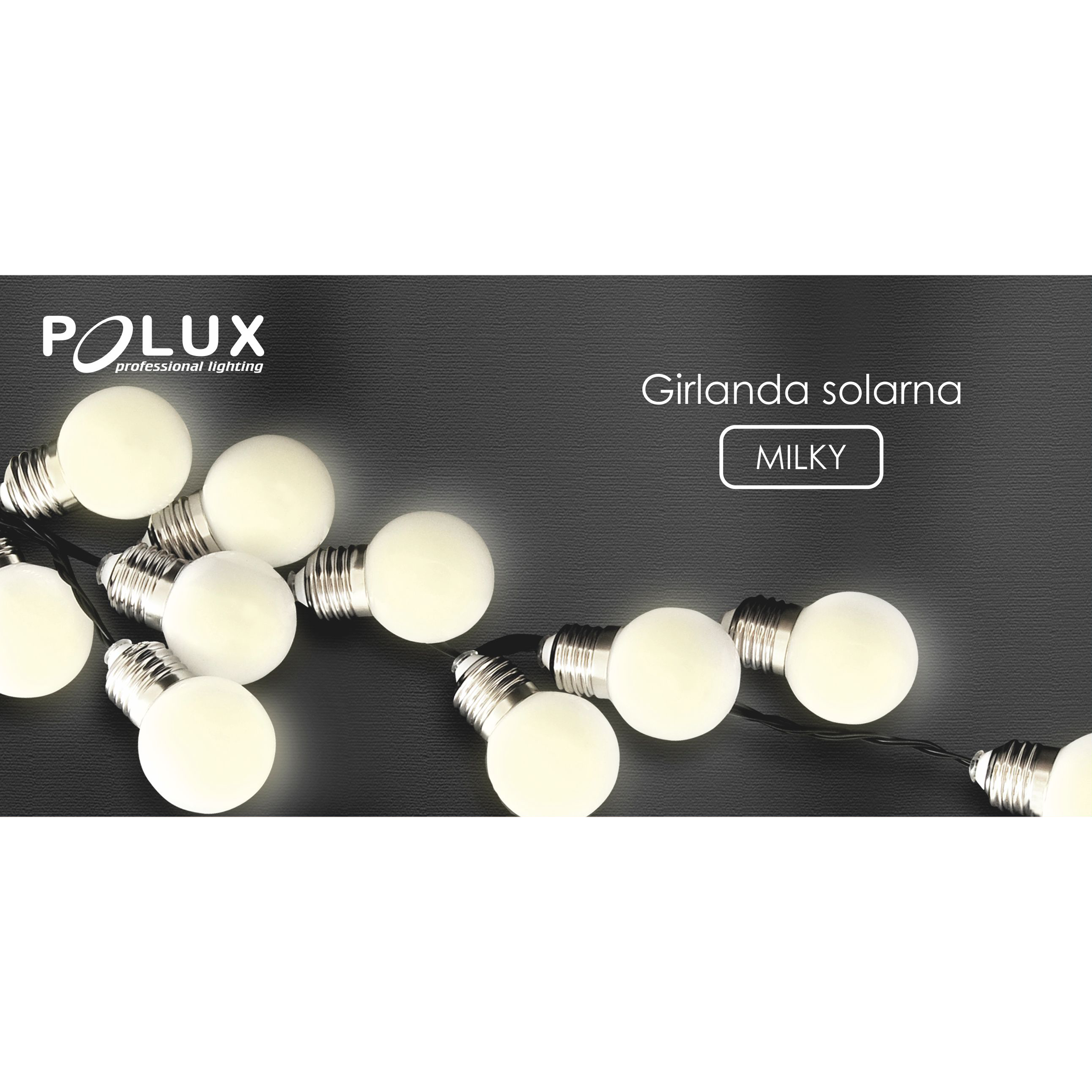 Girlanda solarna Milky 10xLED 2 m IP44 białe żarówki Polux - 10