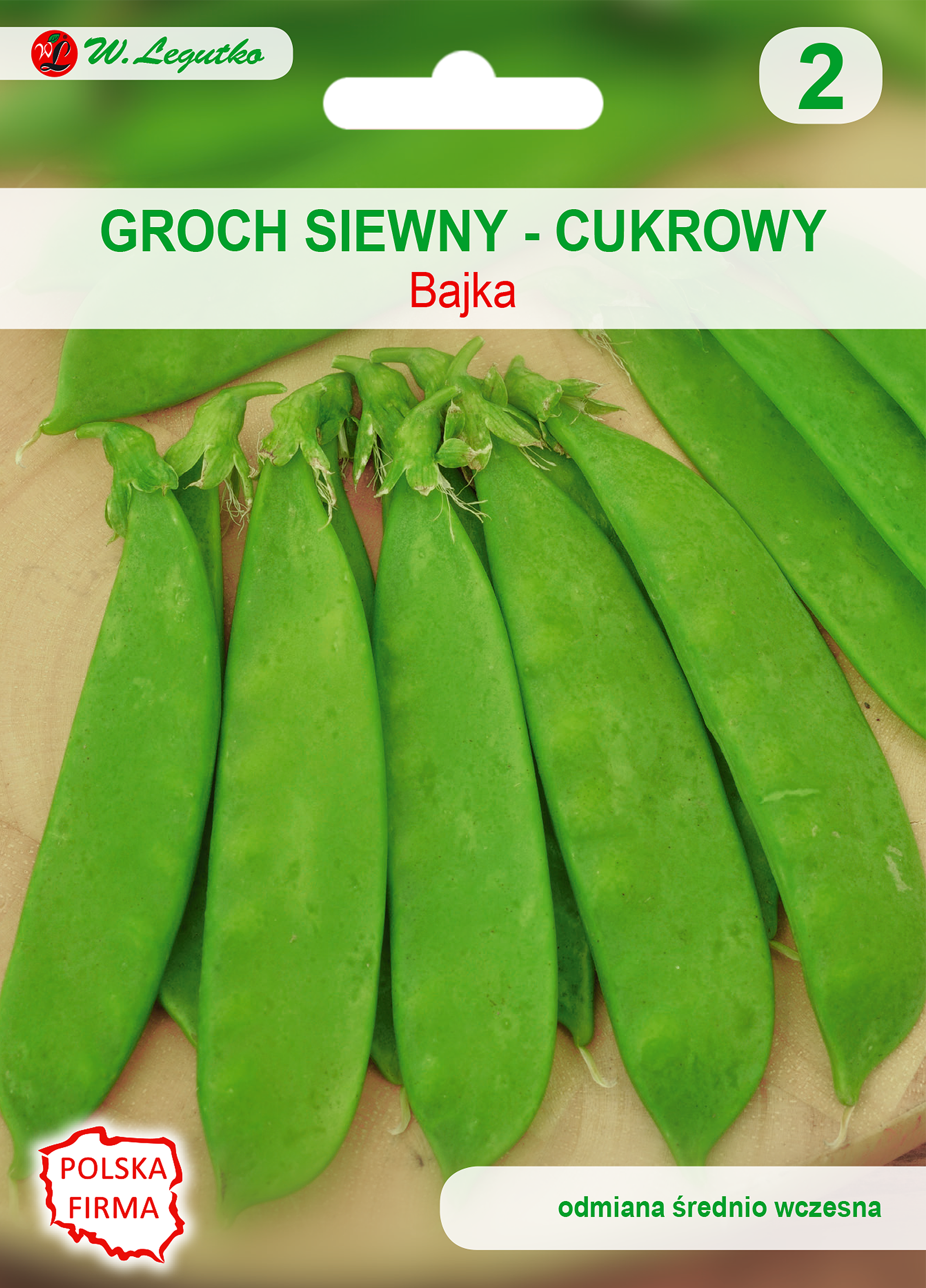 Groch siewny cukrowy Bajka nasiona 30g W. Legutko
