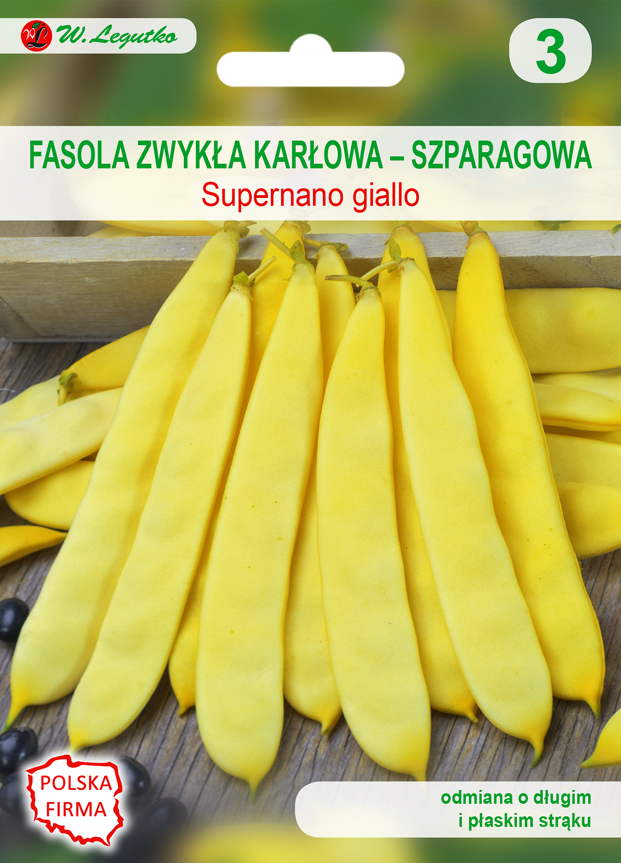 Fasola szparagowa karłowa Supernano Giallo nasiona 35g W. Legutko