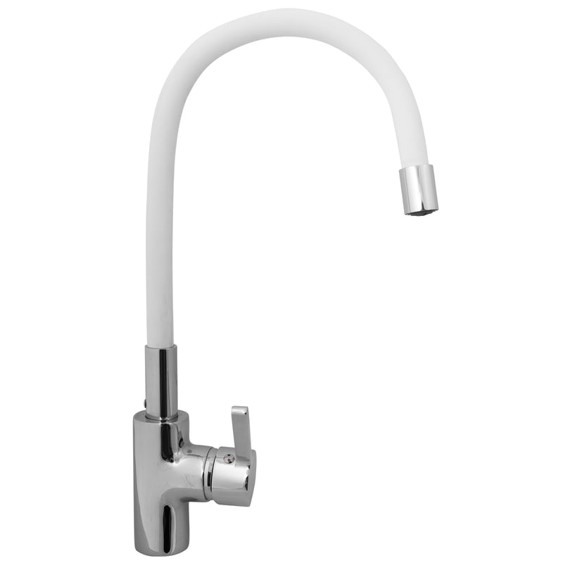 Bateria kuchenna Flessi biała wylewka U 41 cm