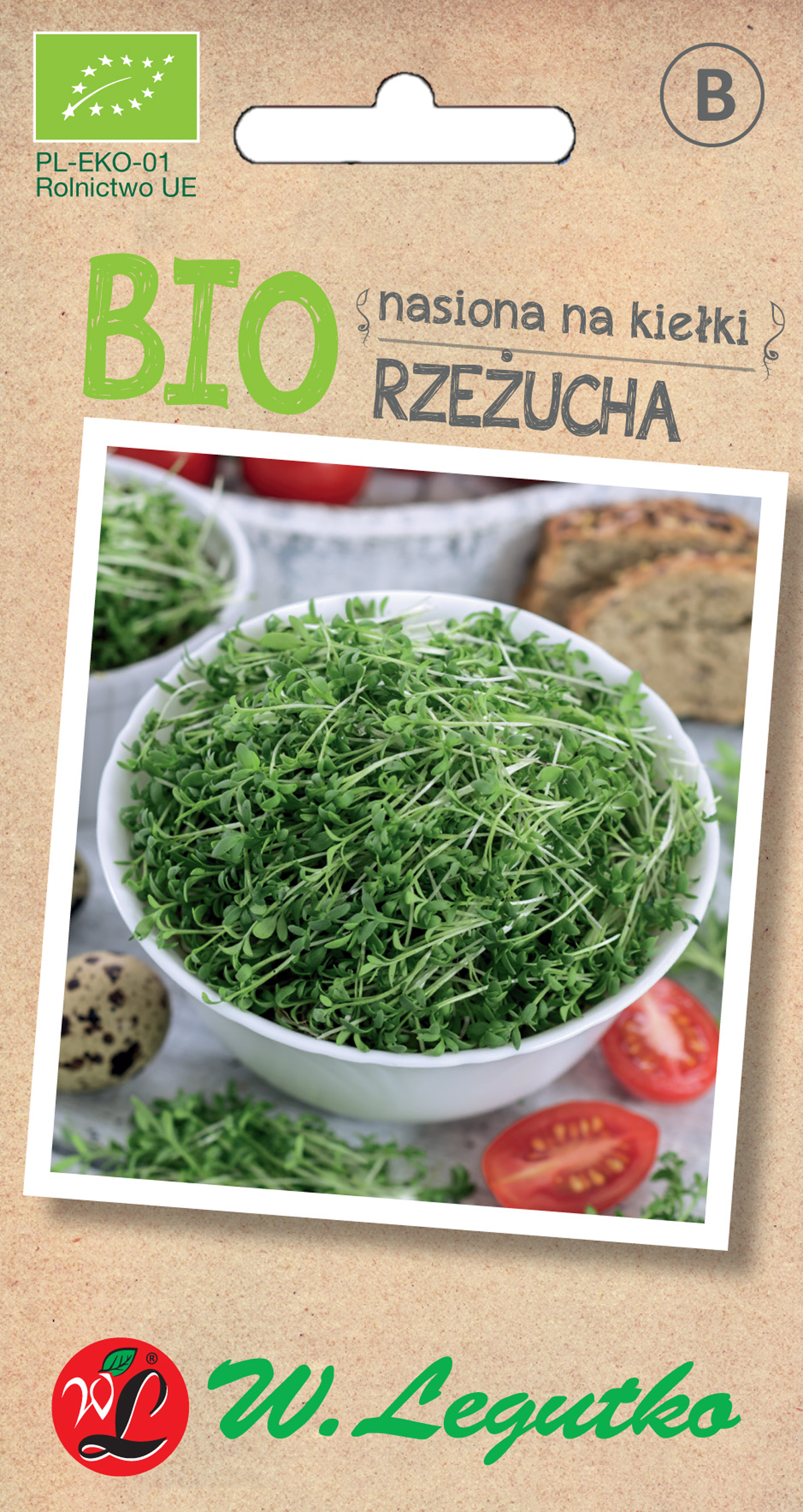 Rzeżucha Bio nasiona na kiełki ekologiczne 15 g W. Legutko