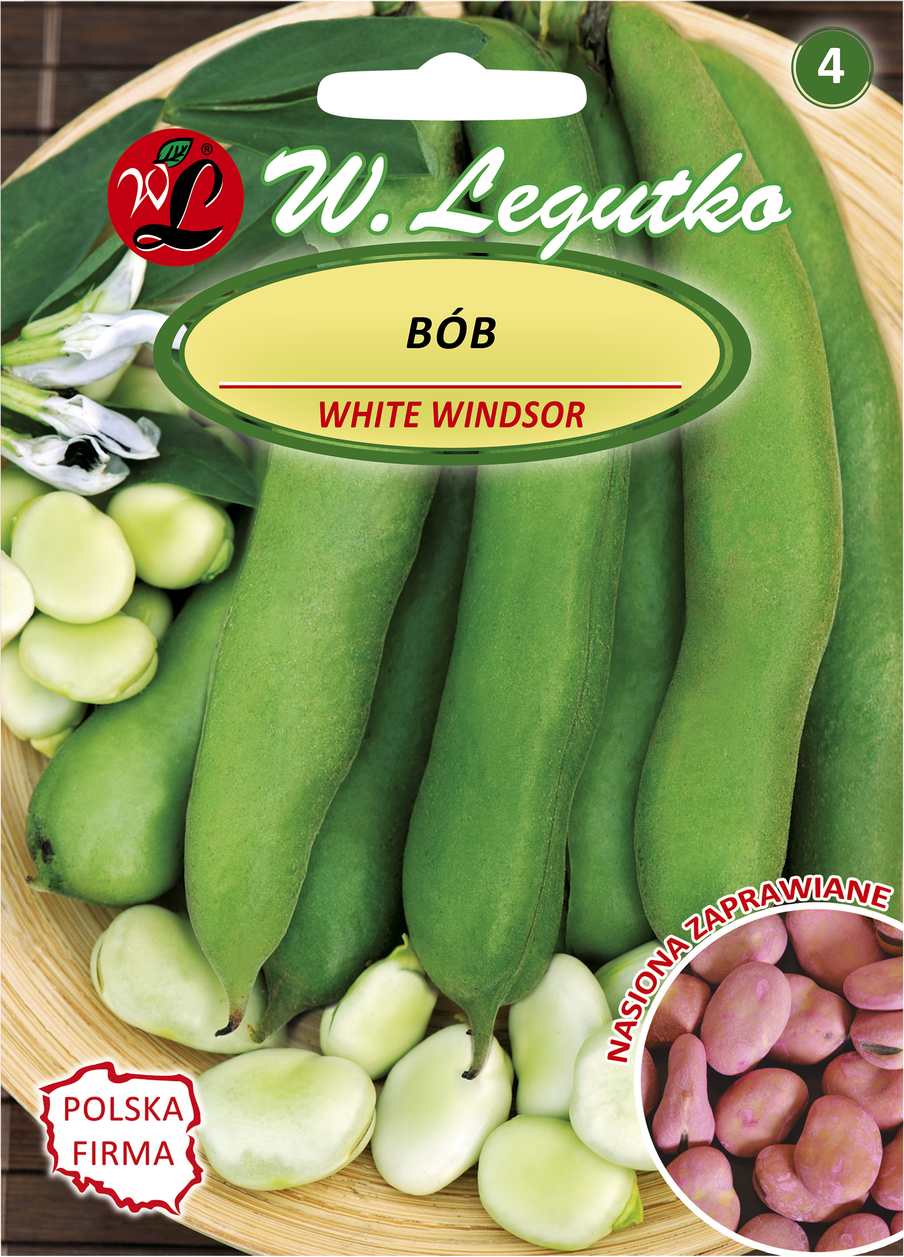 Bób ogrodowy Windsor biały nasiona zaprawiane 50g W. Legutko