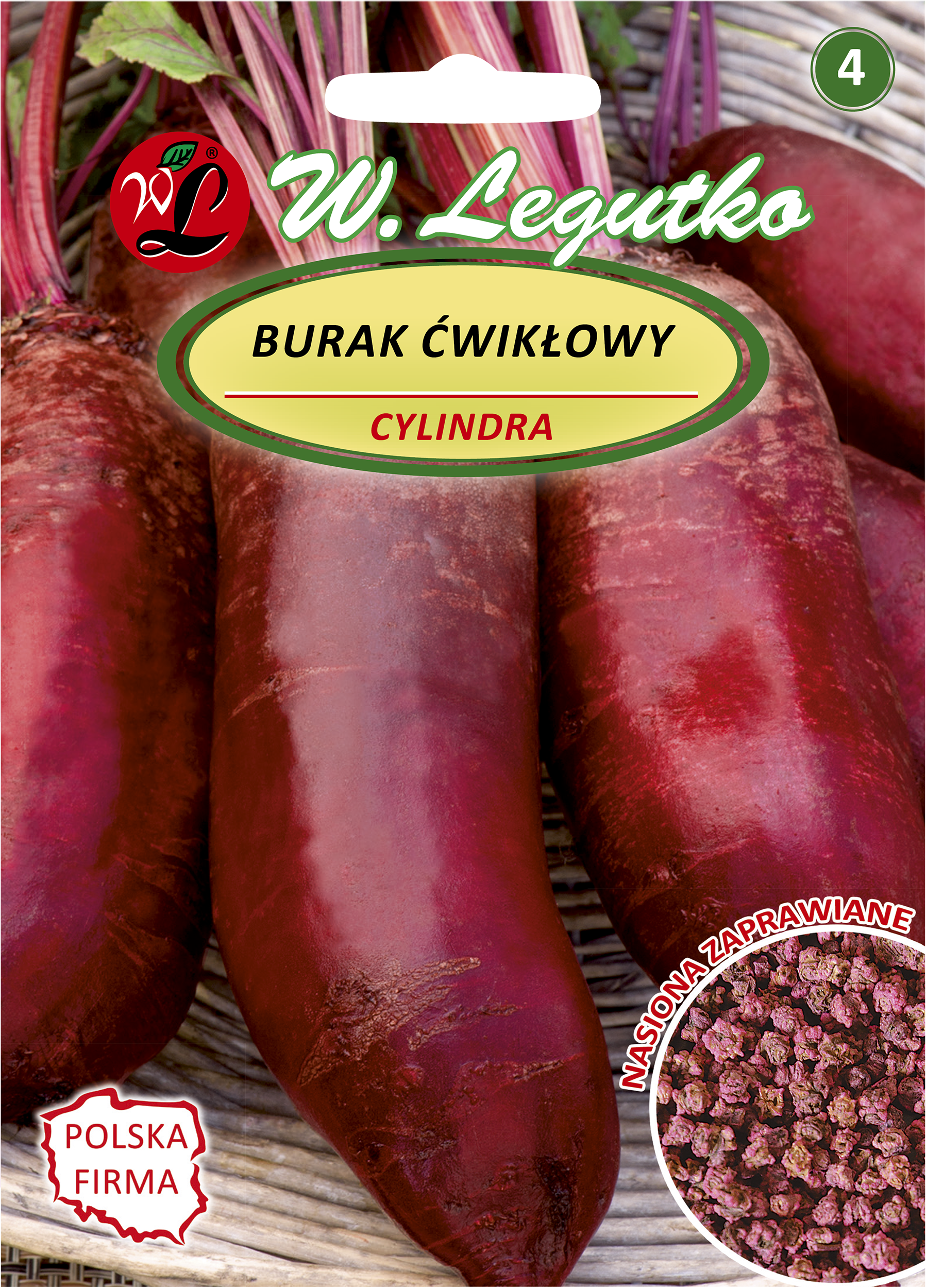 Burak ćwikłowy Cylindra nasiona zaprawiane 15g W. Legutko