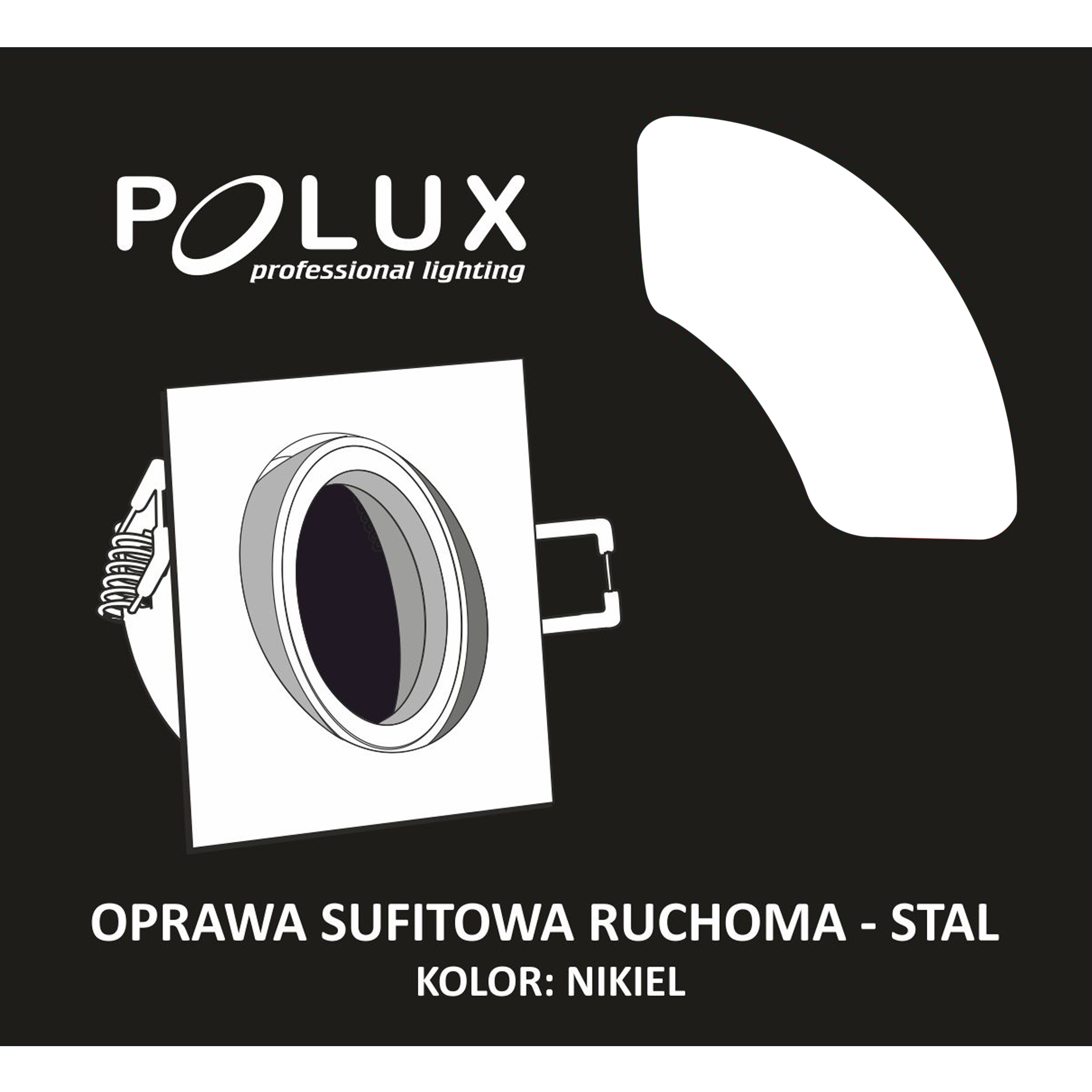 Oprawa stropowa OPIN nikiel kwadratowa POLUX - 3