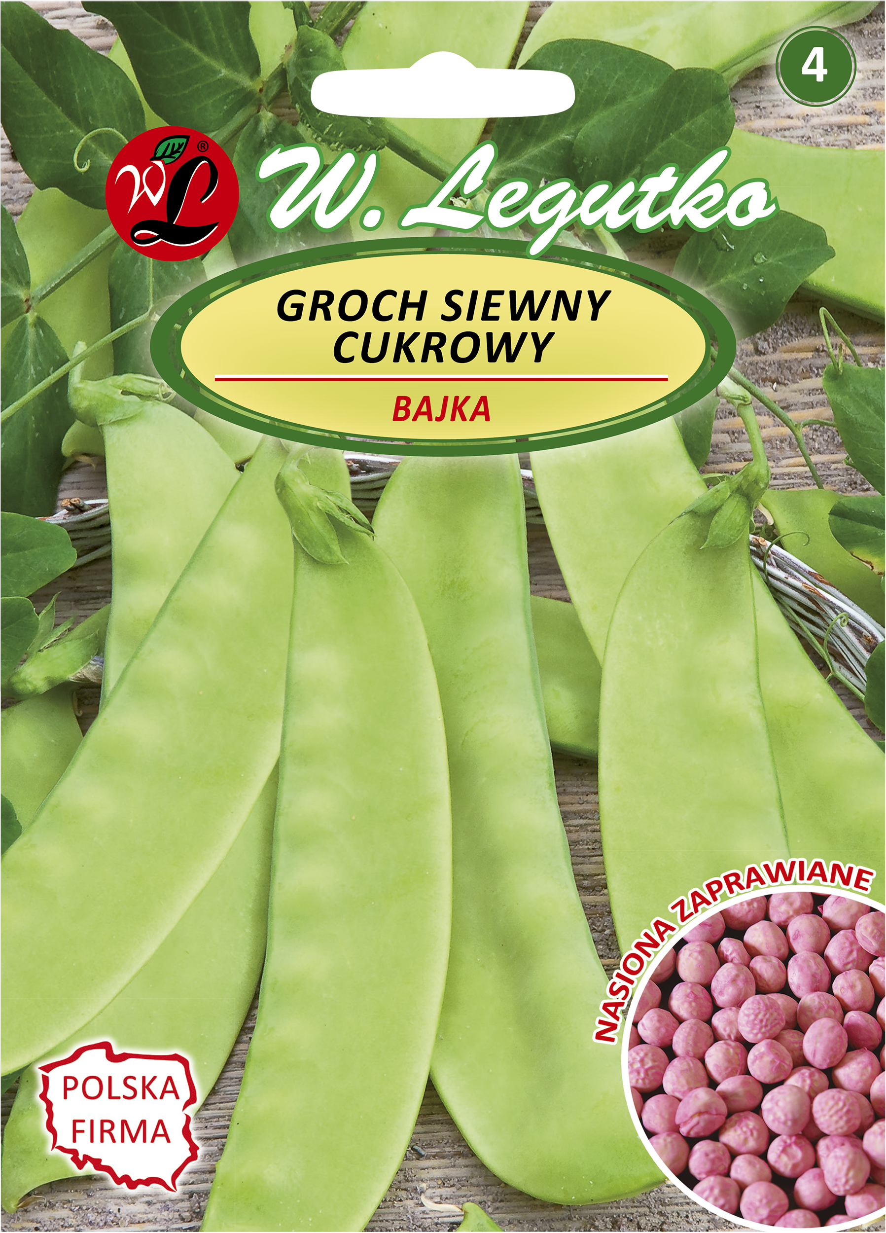 Groch siewny cukrowy Bajka nasiona zaprawiane 40g W. Legutko