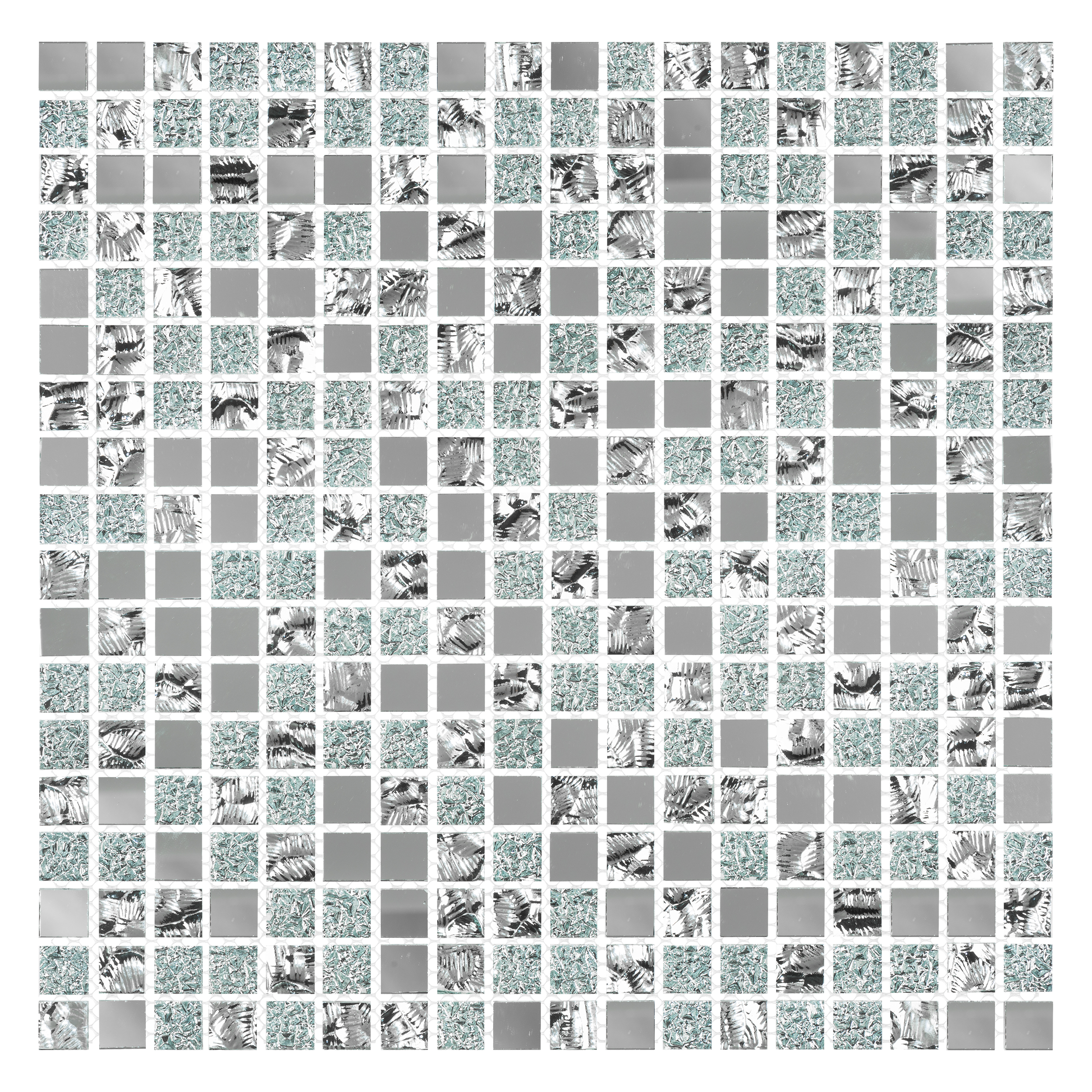 Mosaico in vetro Ice Mirror argento lucido L 29.7 x L 29.7cm x Sp. 4 mm - 11