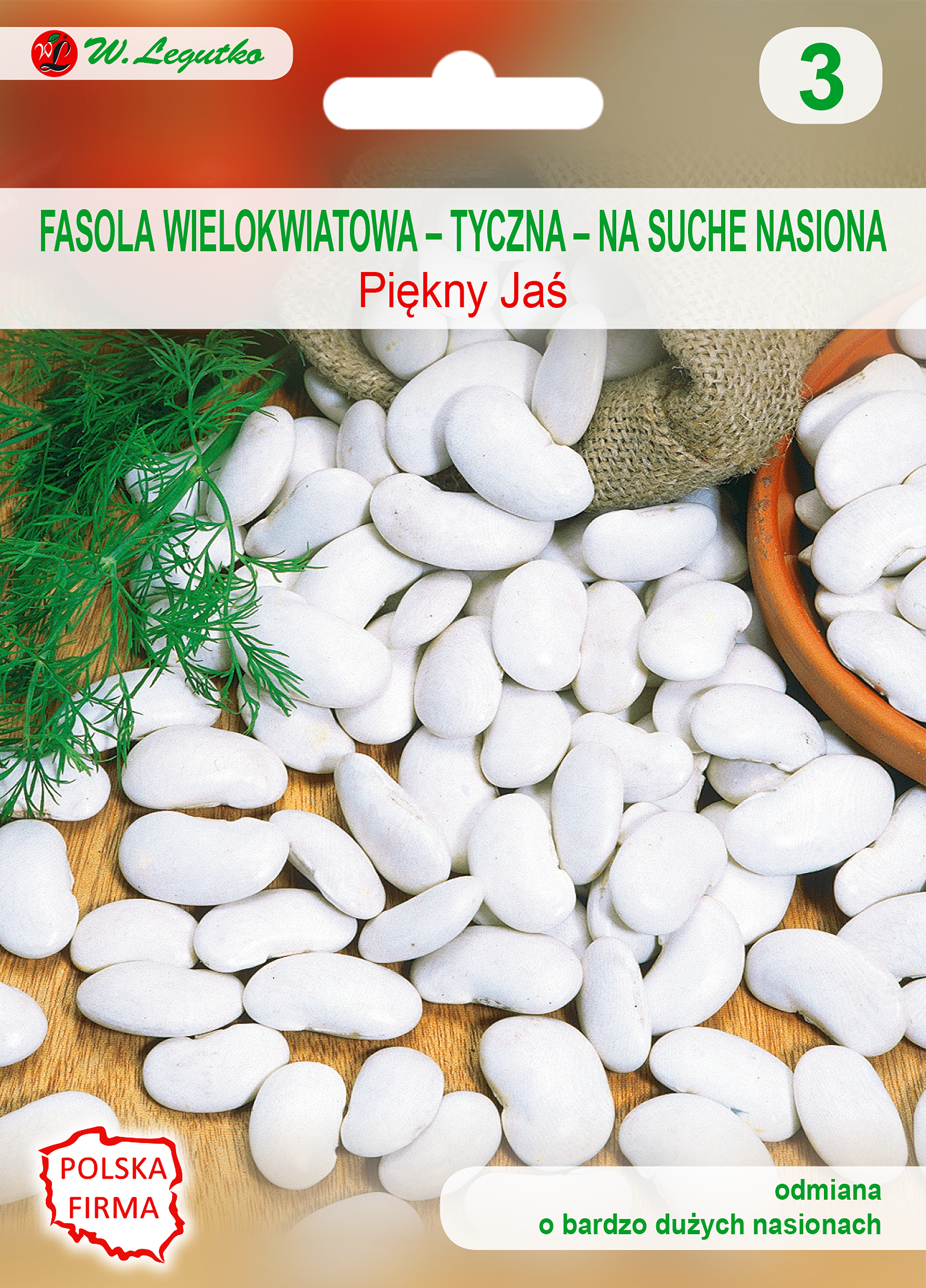 Fasola tyczna wielokwiatowa Piękny Jaś nasiona 35g W. Legutko