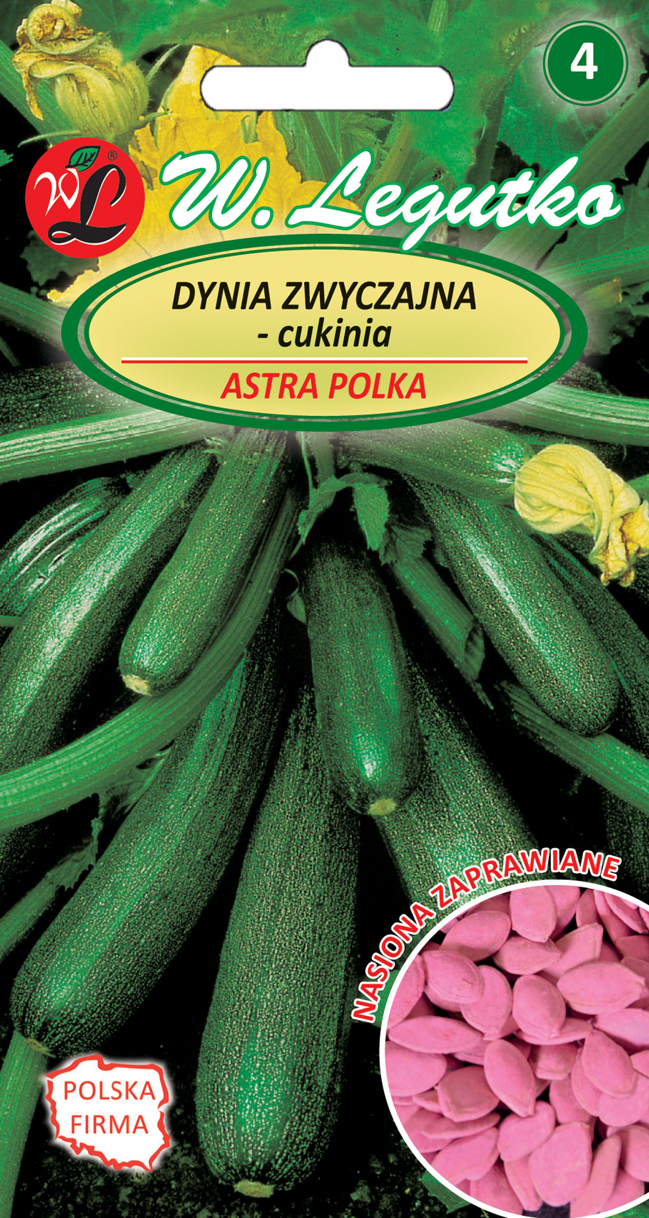 Dynia zwyczajna Cukinia Astra Polka nasiona zaprawiane W. Legutko