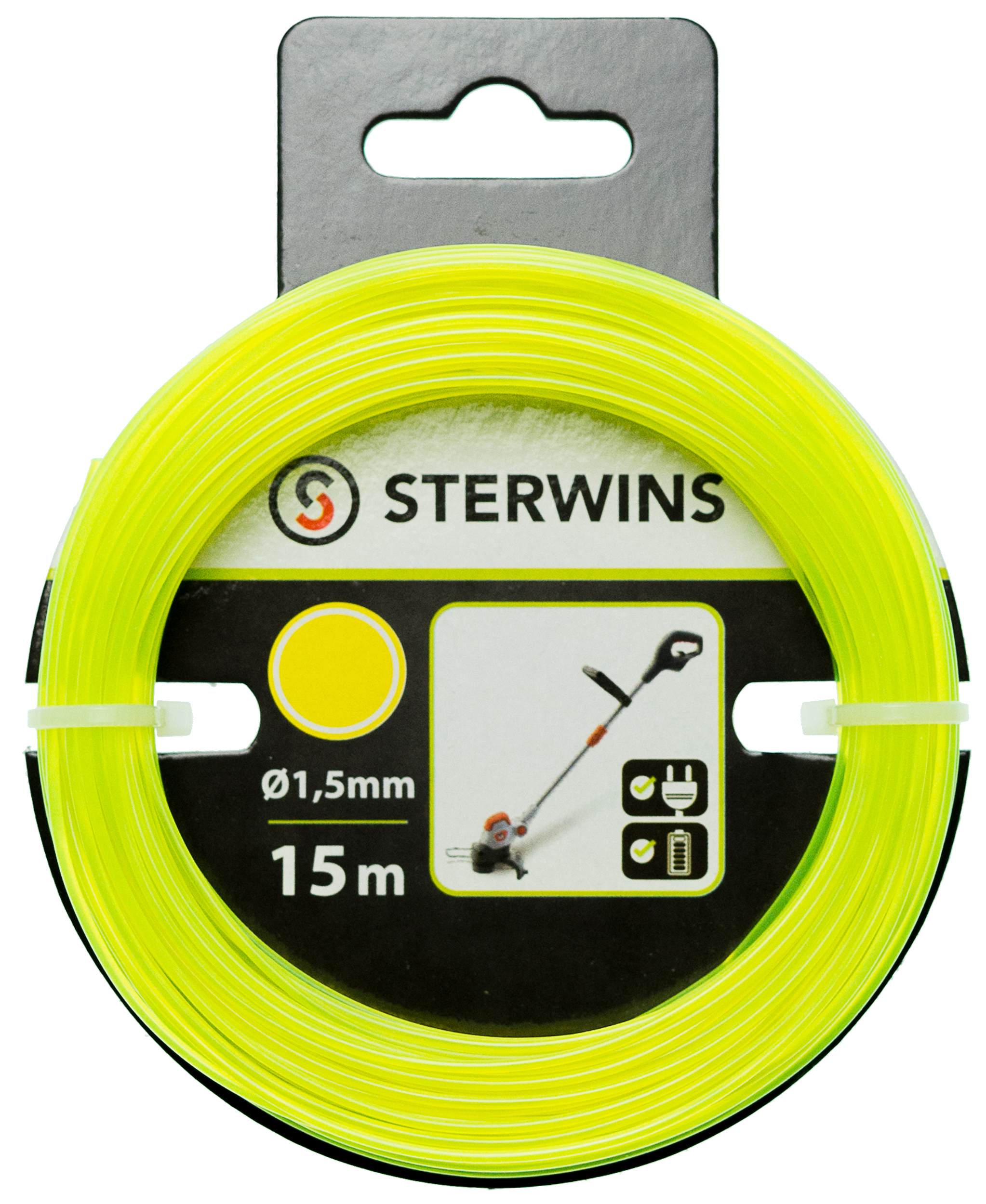 Hilo para cortabordes o desbrozadoras sterwins 15 m 1.5 mm