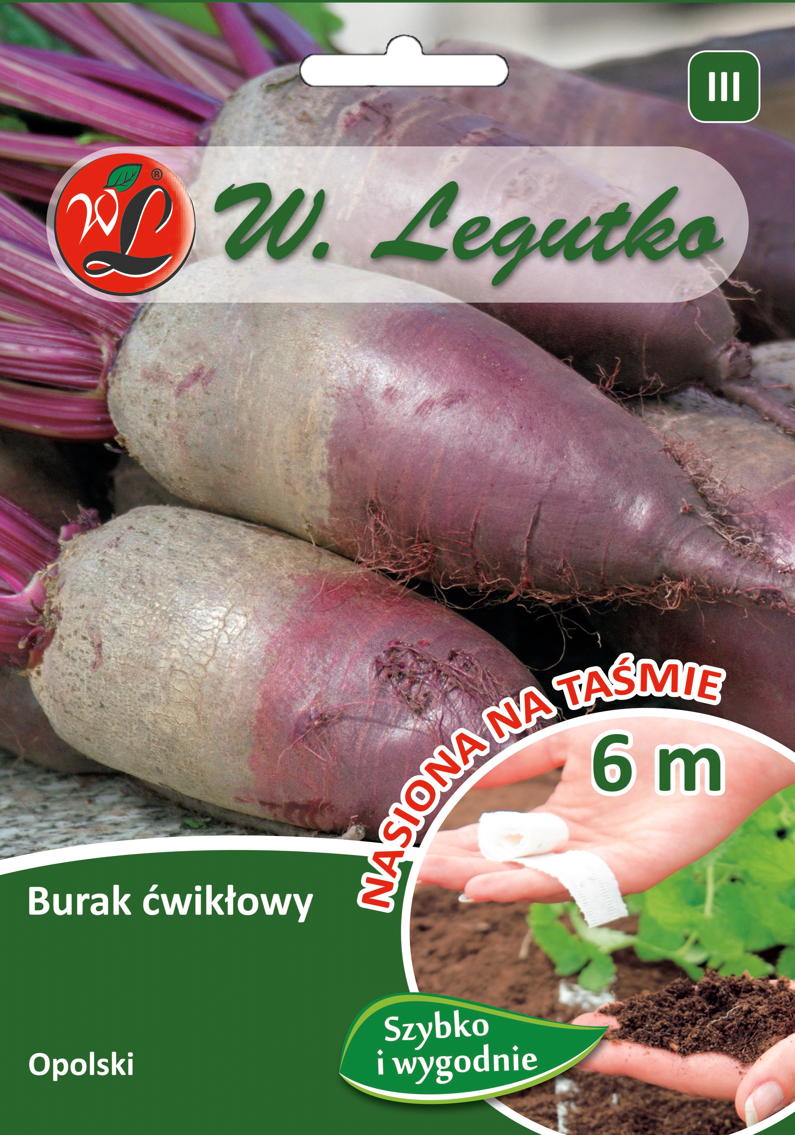 Burak ćwikłowy Opolski nasiona na taśmie 6 m W. Legutko