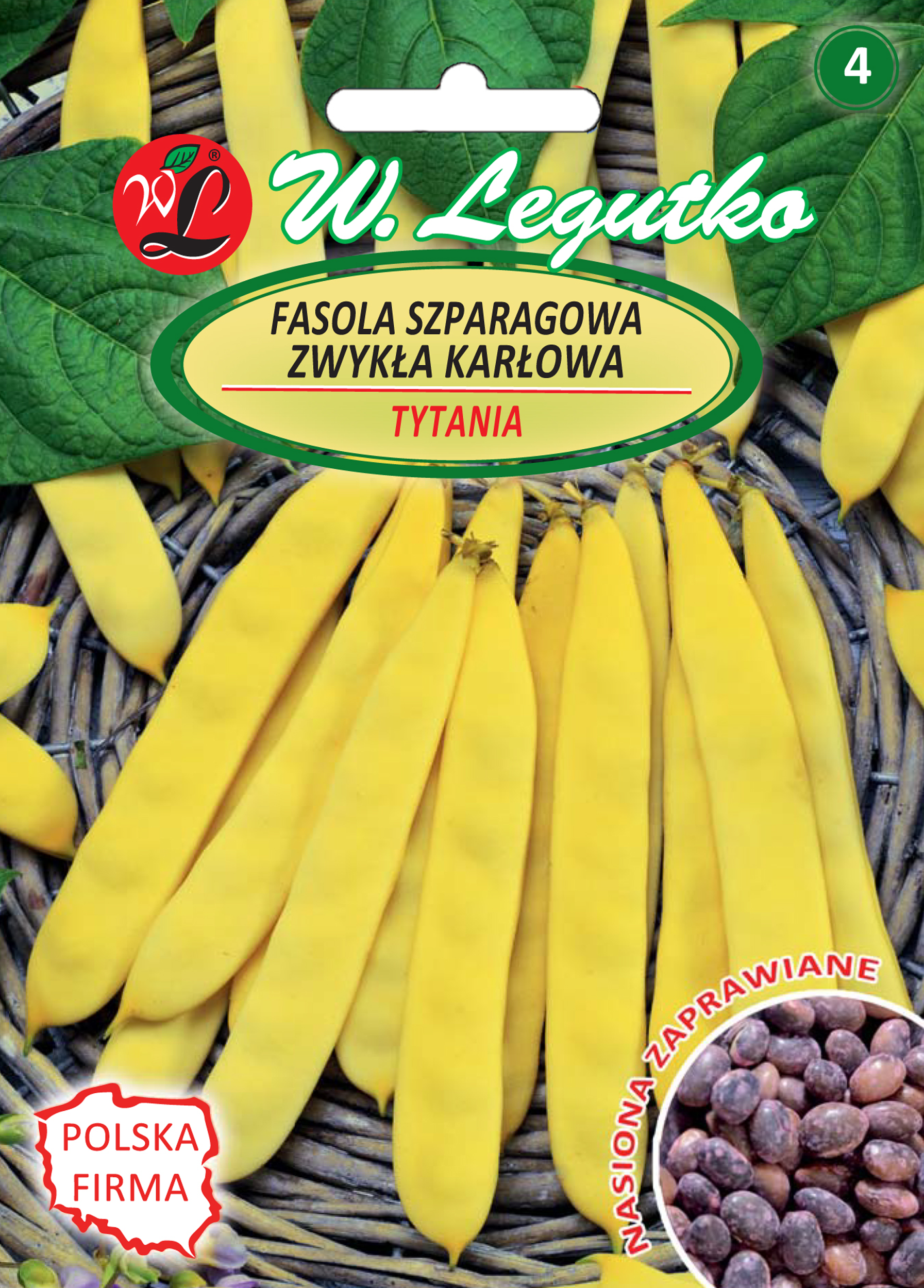 Fasola szparagowa karłowa Tytania nasiona zaprawiane 30g W. Legutko