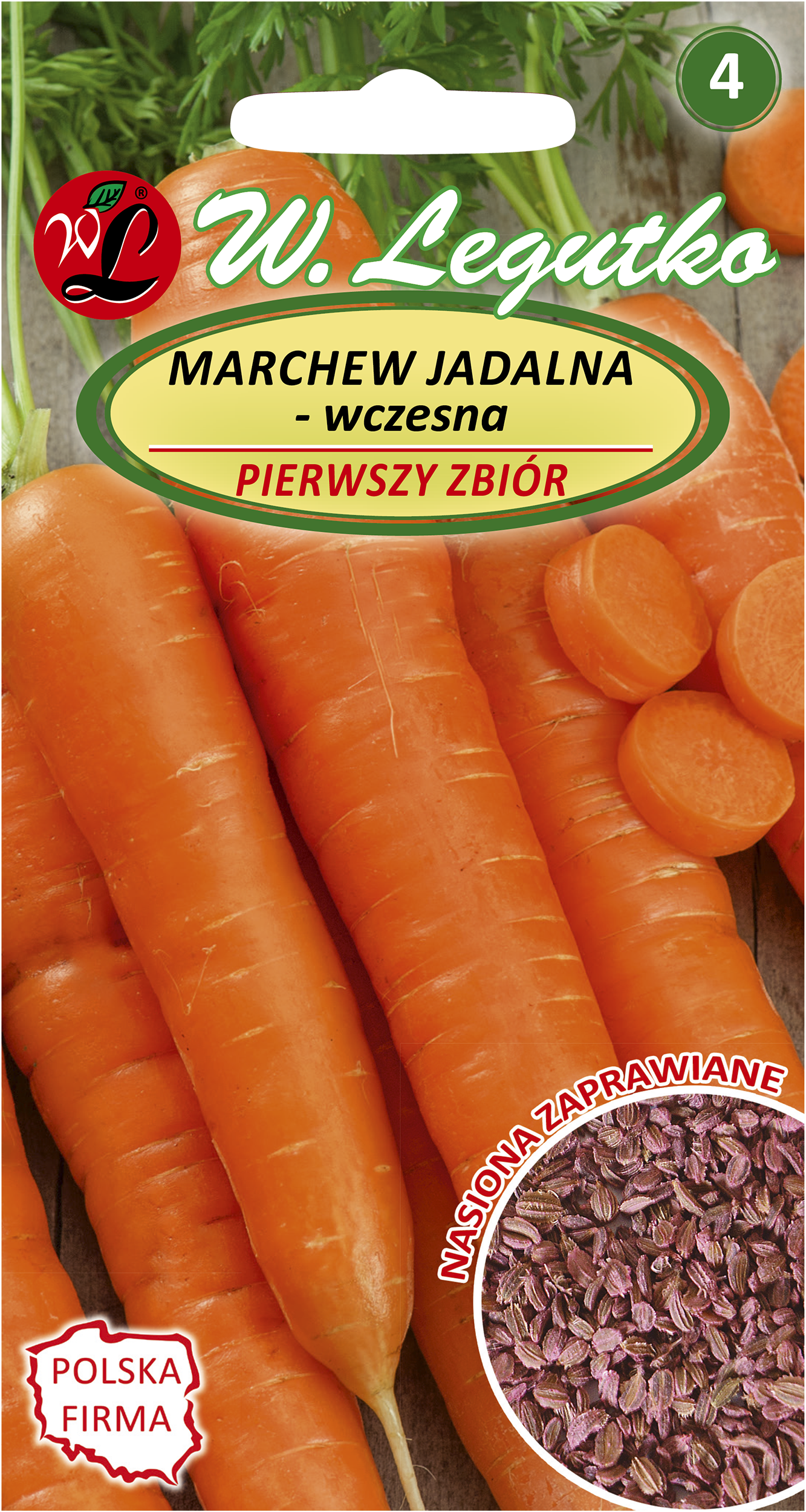 Marchew wczesna Pierwszy zbiór nasiona zaprawiane W. Legutko