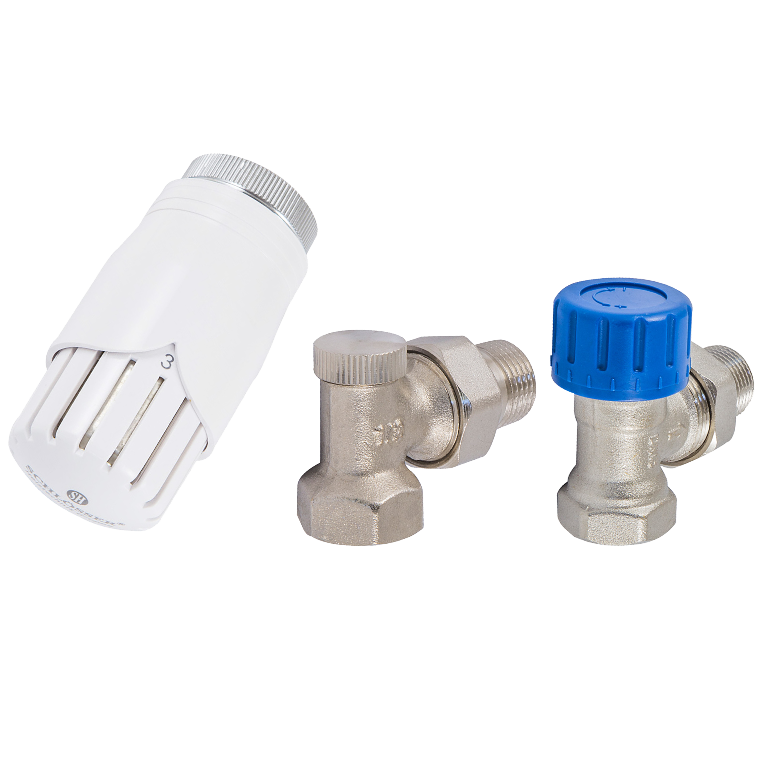 Zestaw termostatyczny KĄTOWY 1/2" M22x1.5 nikiel SCHLOSSER