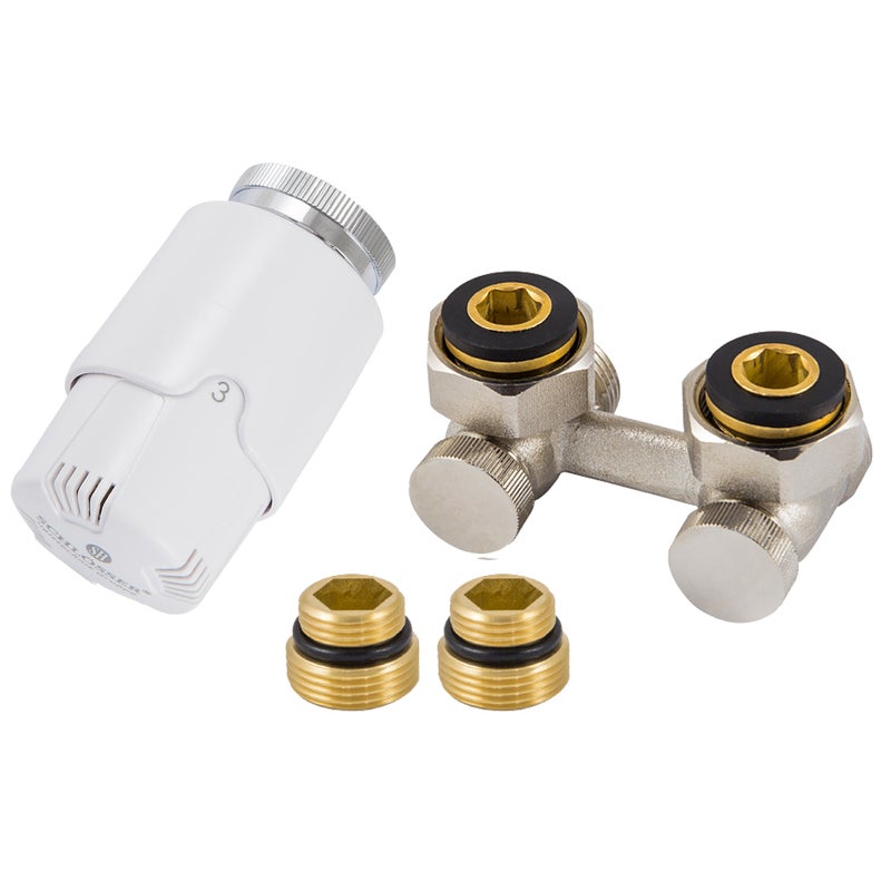 Zestaw termostatyczny KĄTOWY 3/4" nikiel SCHLOSSER