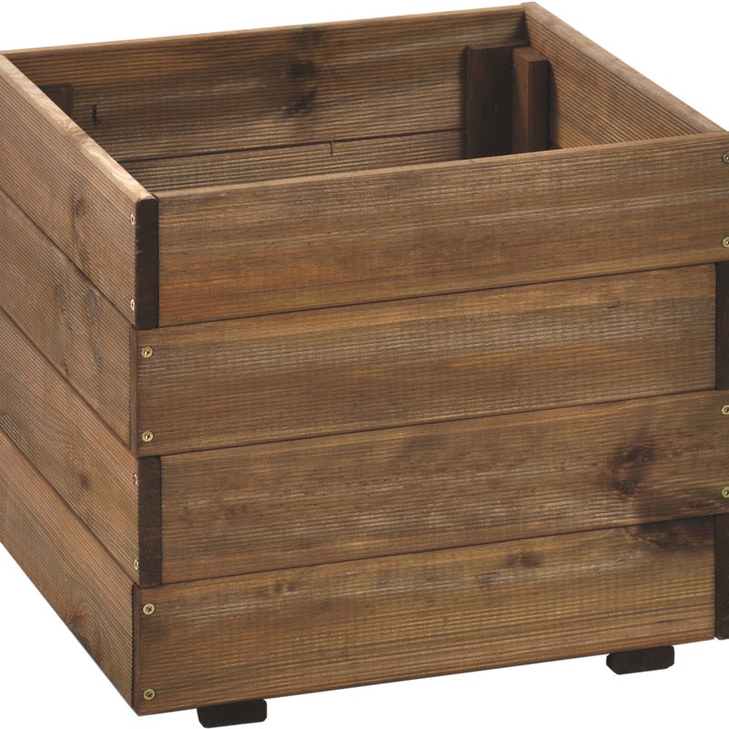 Donica drewniana Nive 40x40x37 cm brązowa Naterial