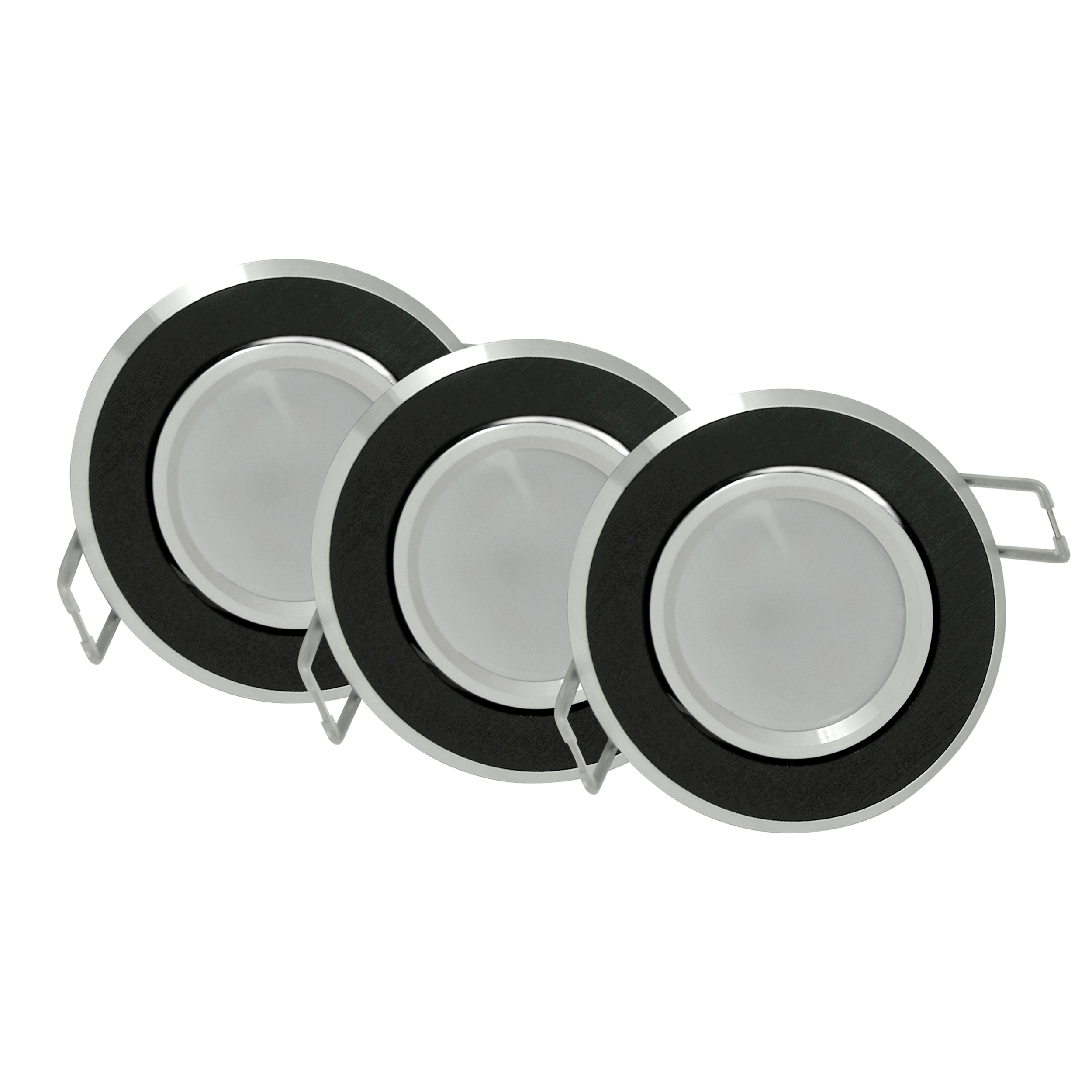 Zestaw opraw stropowych 3 szt. SUN OLAL czarne GU10 + LED POLUX - 4