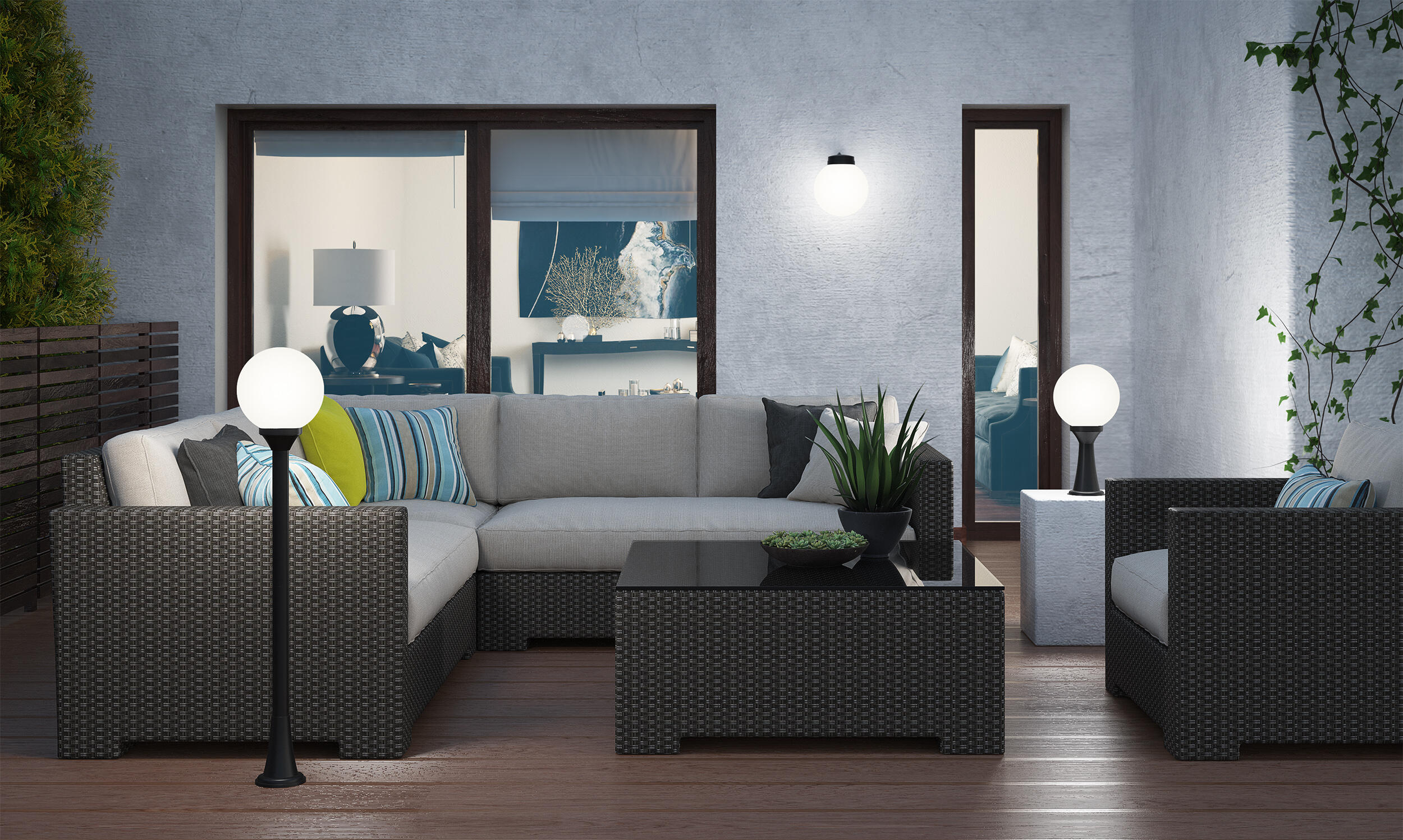 Lampa ogrodowa stojąca DIFF IP44 czarna E27 INSPIRE - 7