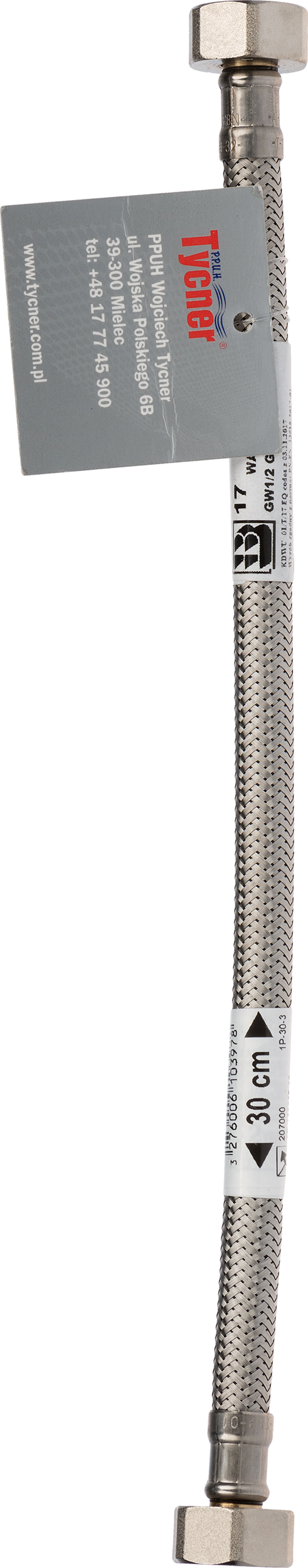 Bicha PP INOX F1/2 - F1/2 DN8 30CM - 3