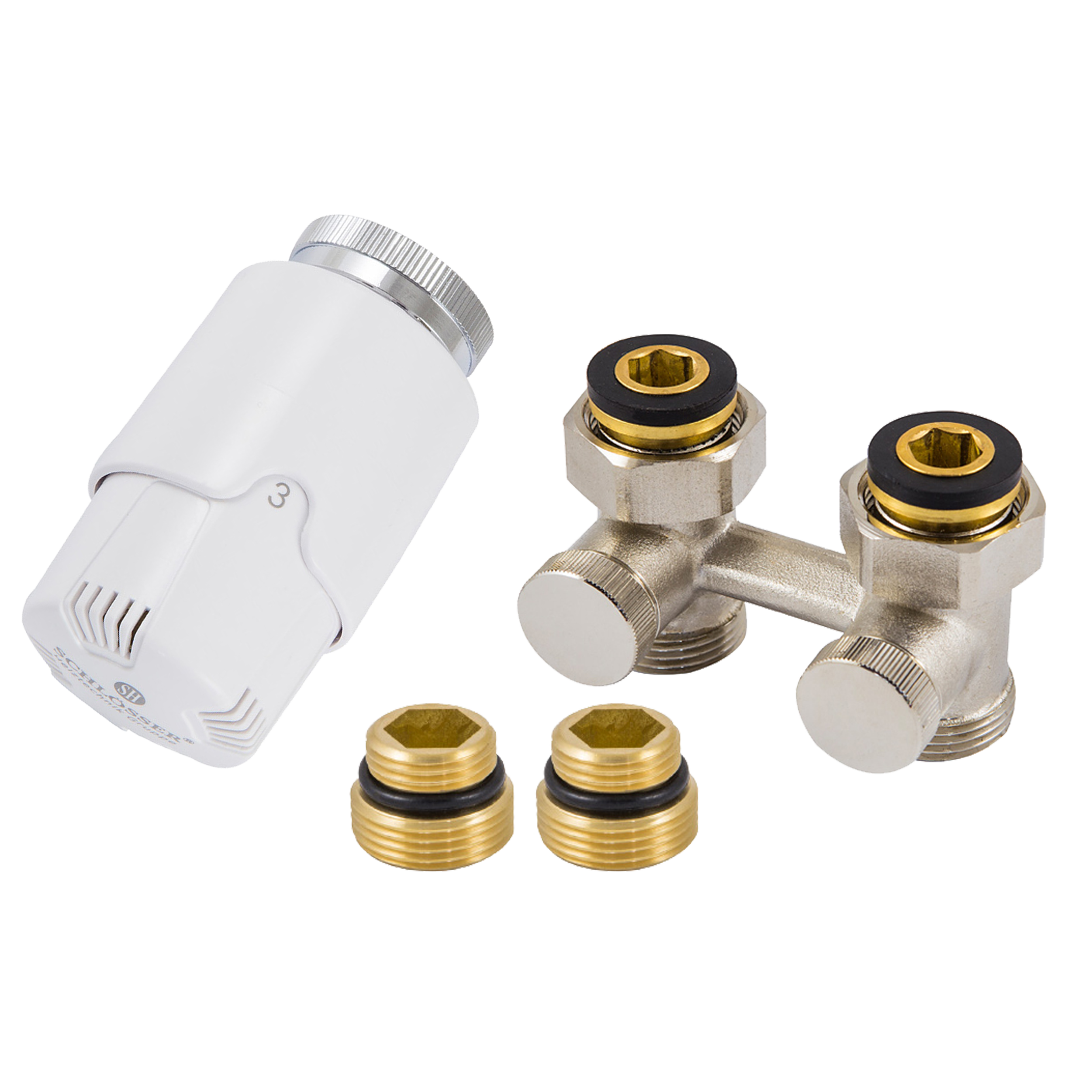 Zestaw termostatyczny PROSTY 3/4" nikiel SCHLOSSER