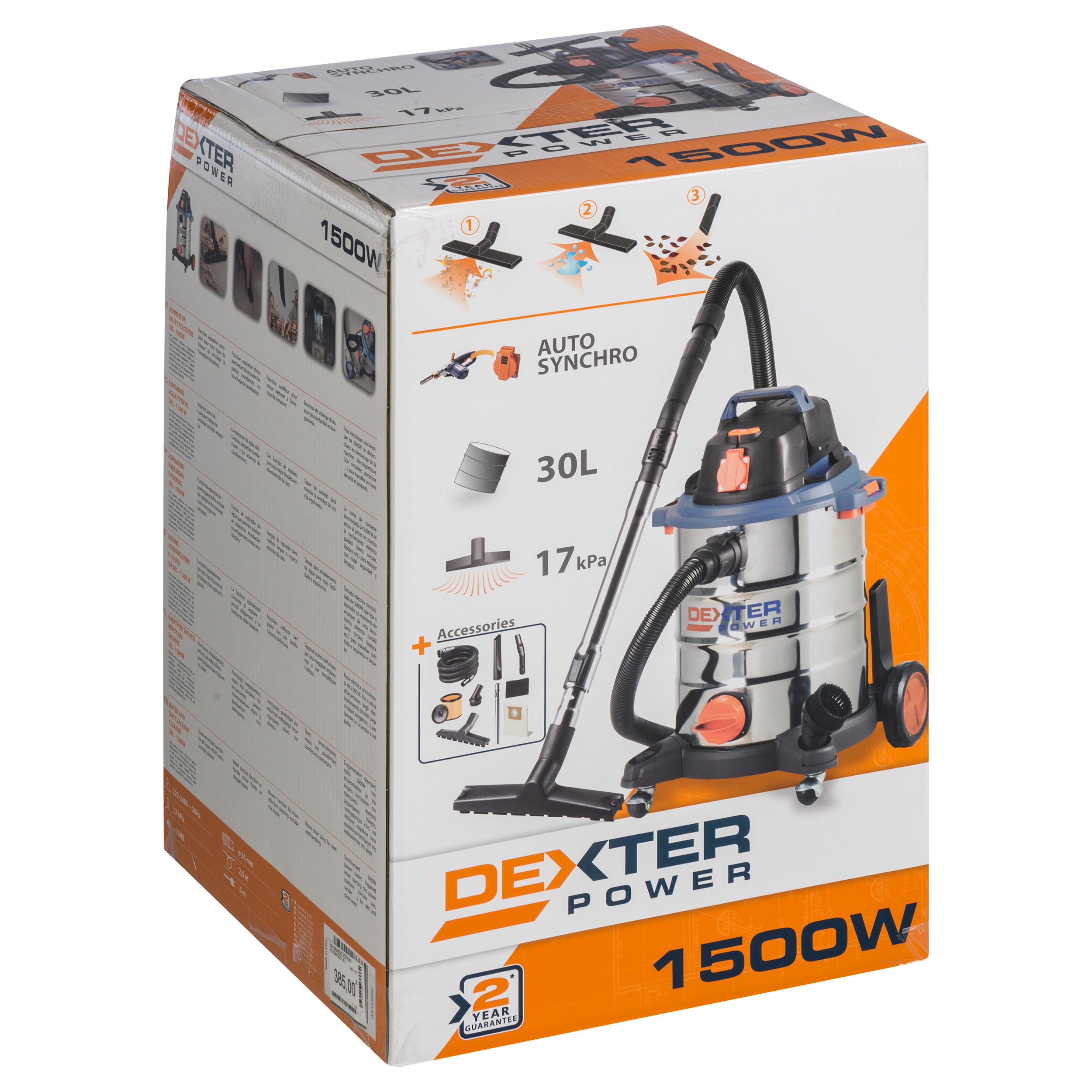 Odkurzacz warsztatowy DEXTER Power VOD1530SWC 30 l 1500W - 18