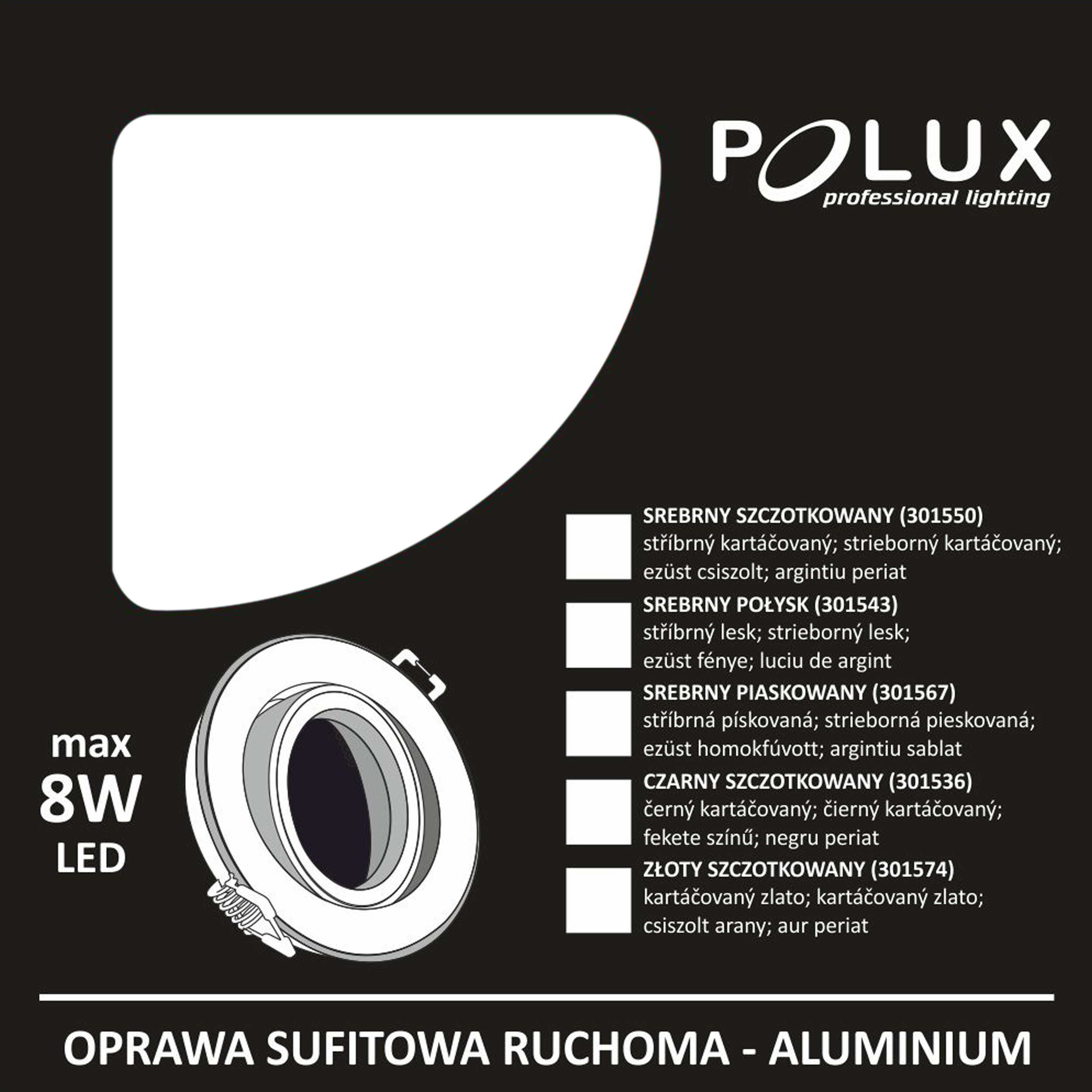 Oprawa stropowa oczko EAST OPAL złota okrągła GU10 POLUX - 3